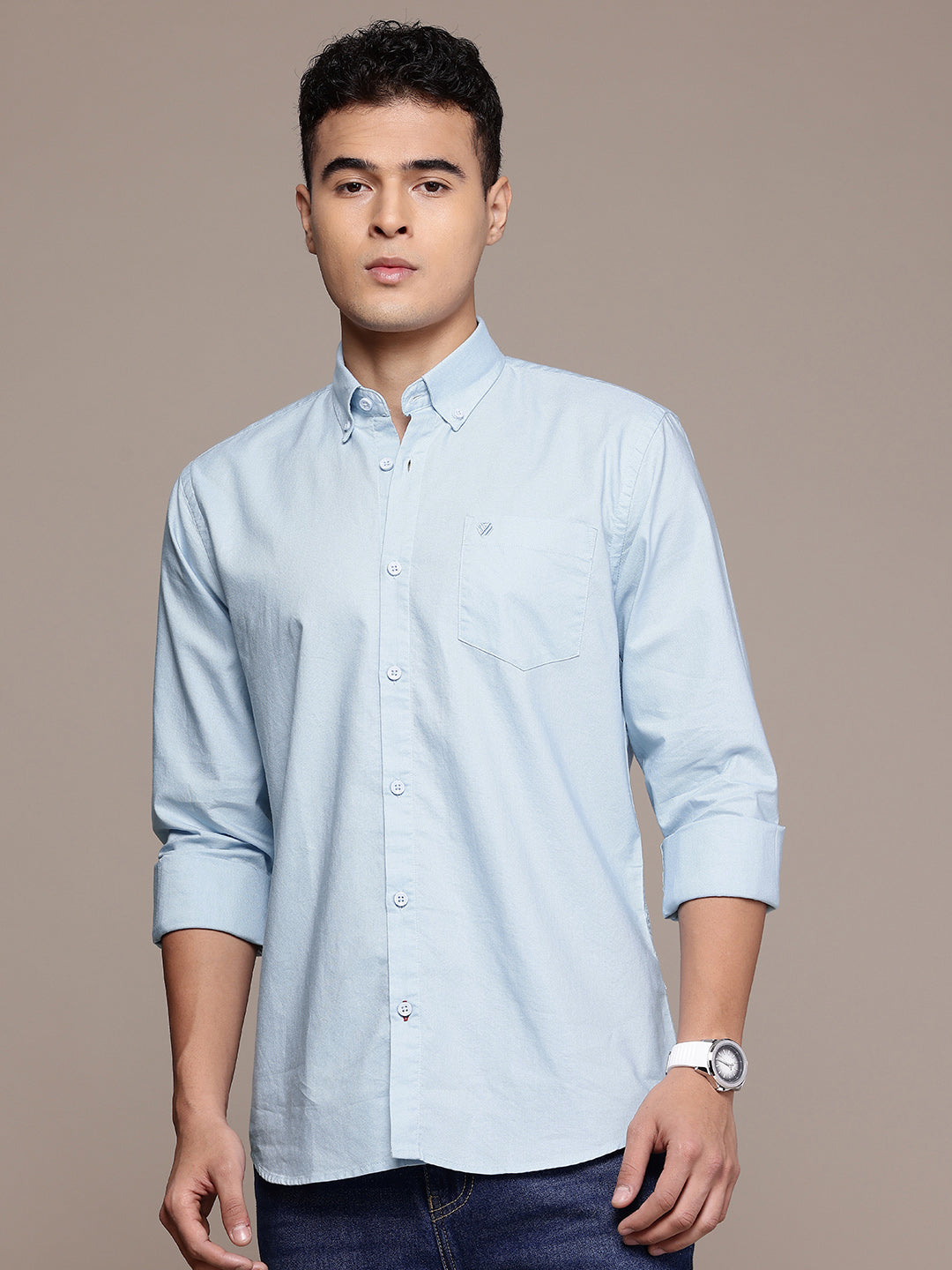 Light Blue Full Sleeve Oxford Cotton Shirt