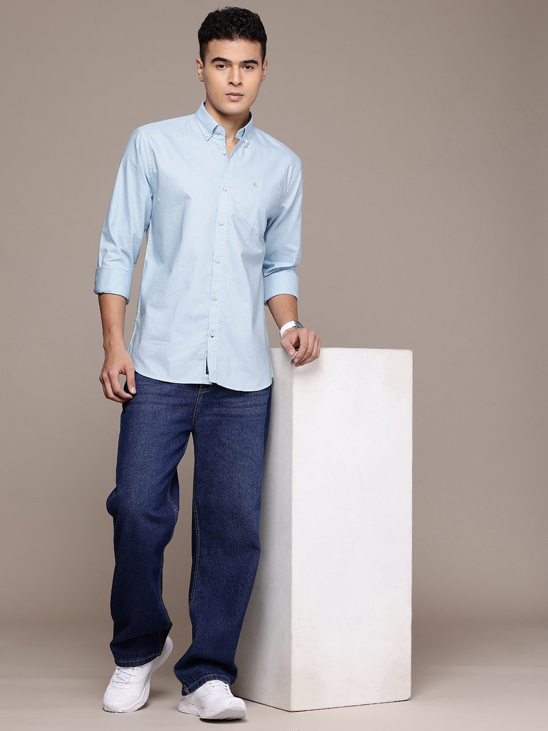 Light Blue Full Sleeve Oxford Cotton Shirt