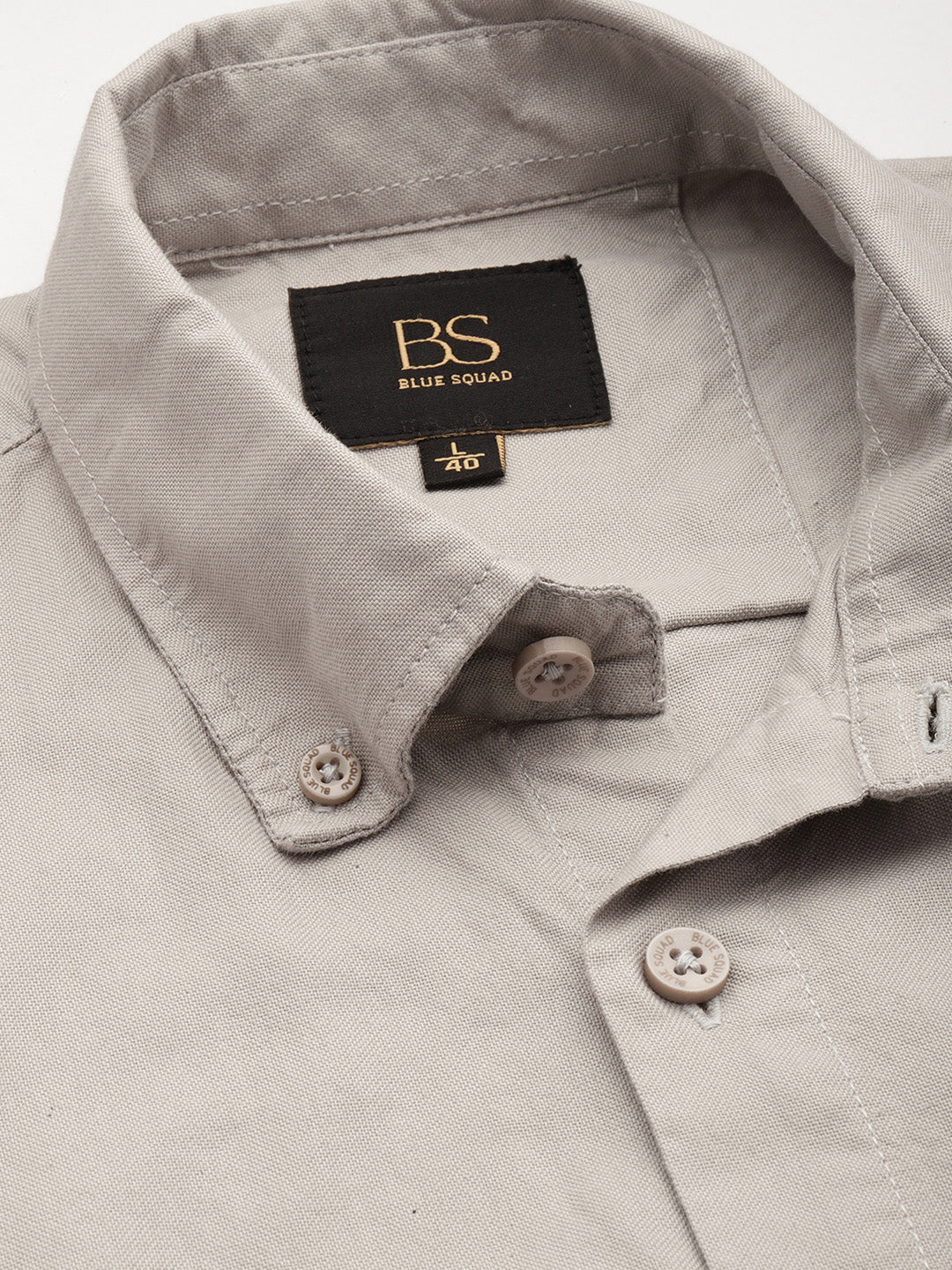 Light Grey Full Sleeve Oxford Cotton Shirt