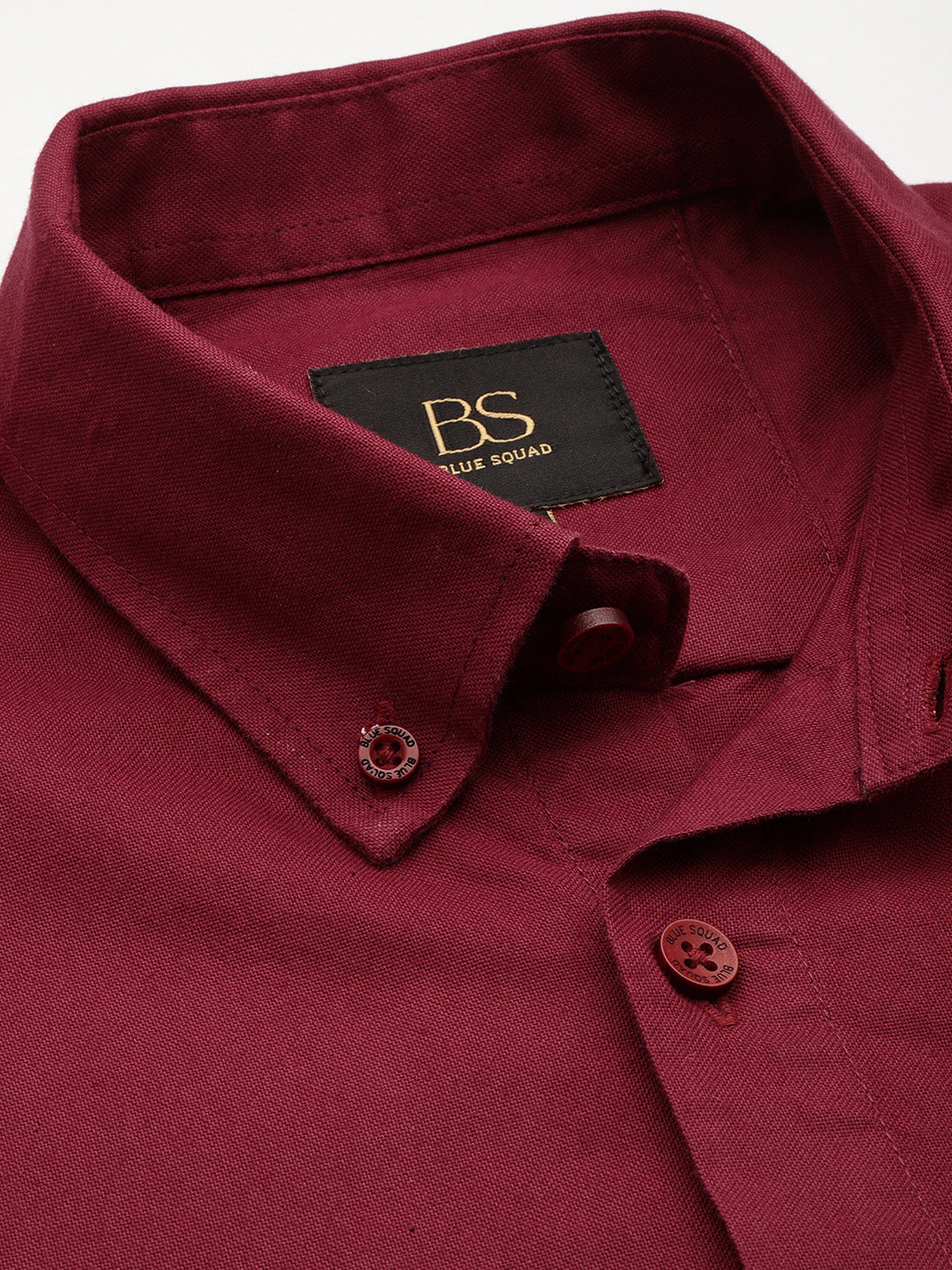 Maroon Full Sleeve Oxford Cotton Shirt