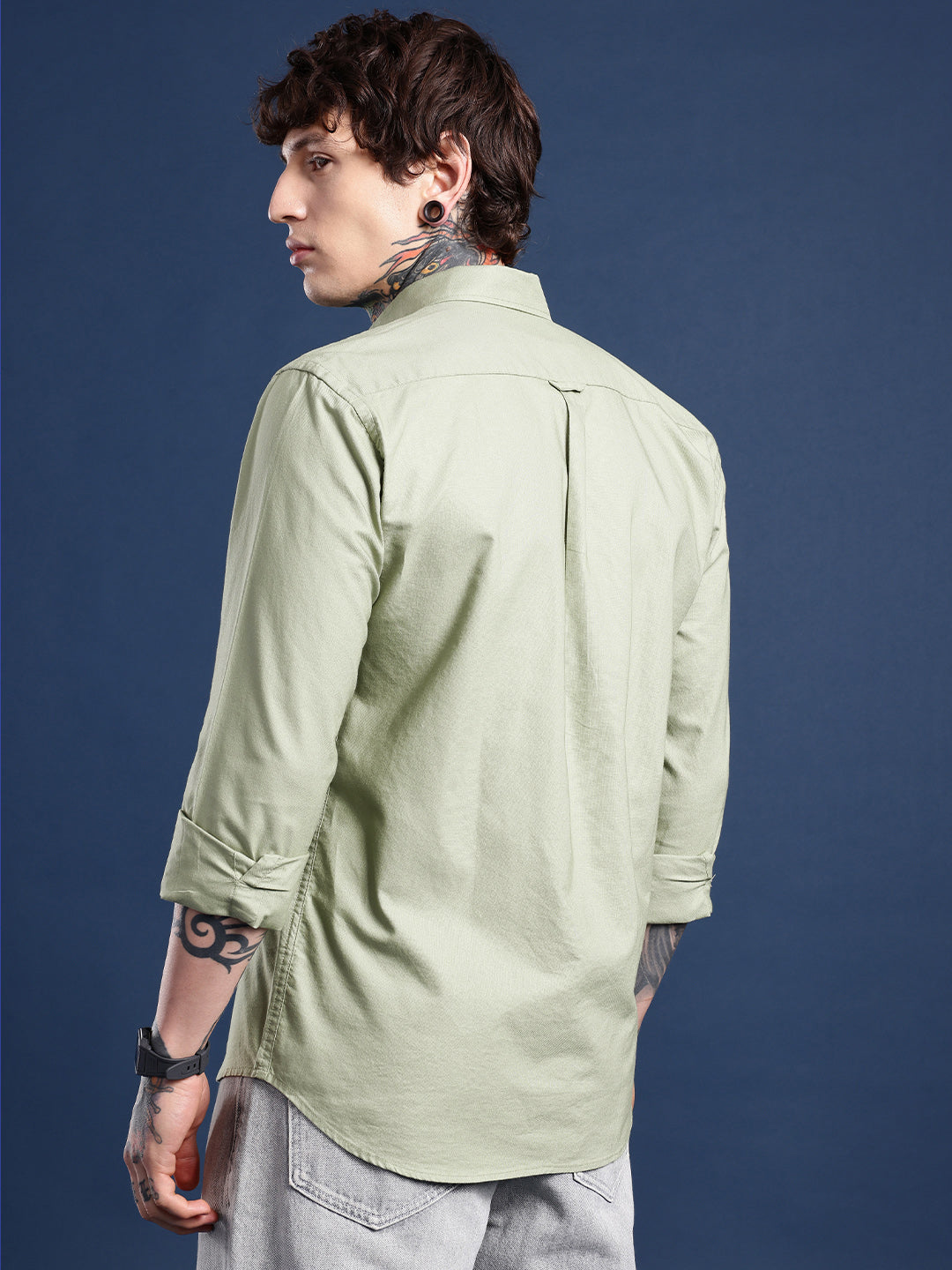 Olive Full Sleeve Oxford Cotton Shirt