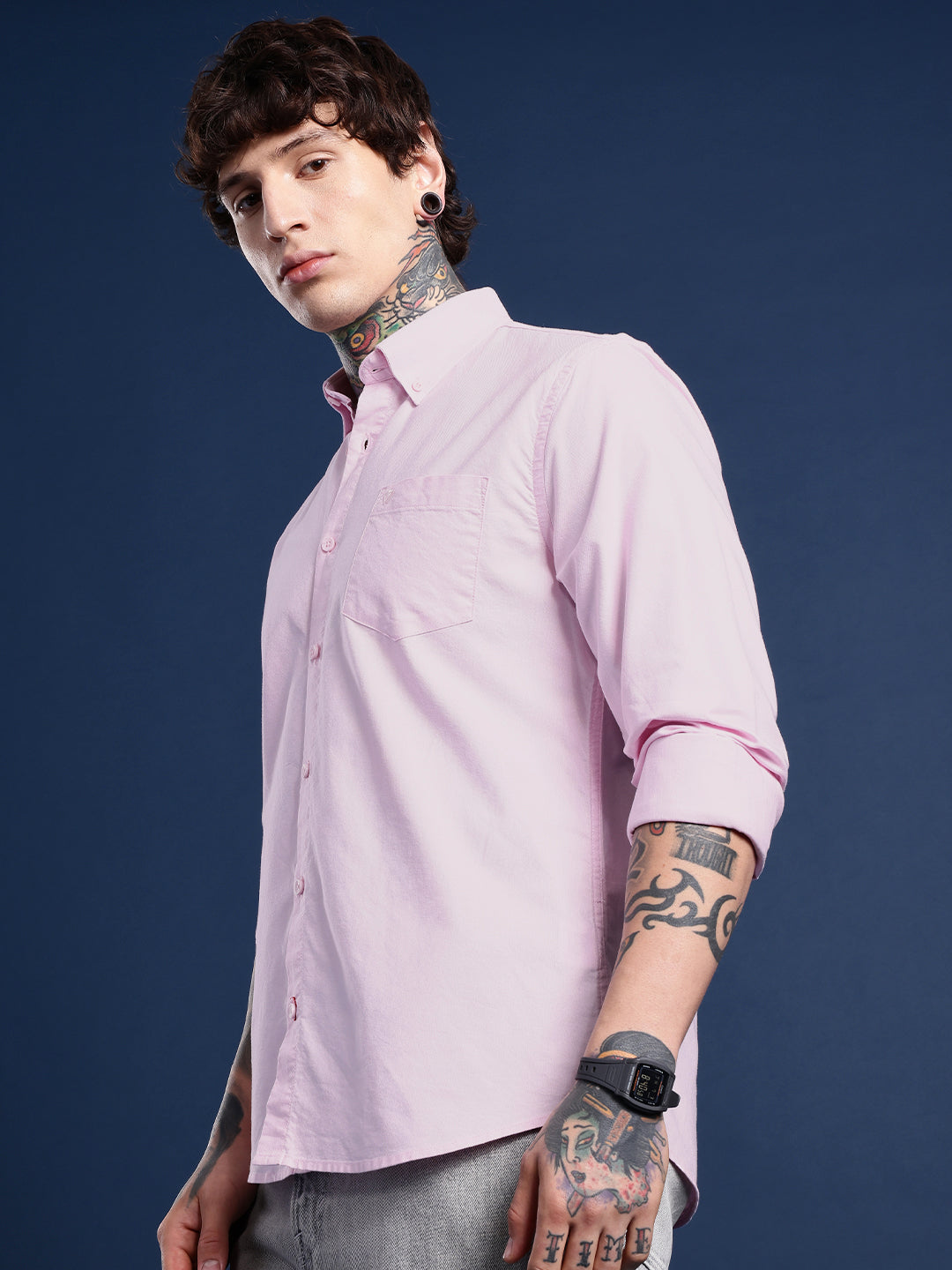 Pink Full Sleeve Oxford Cotton Shirt