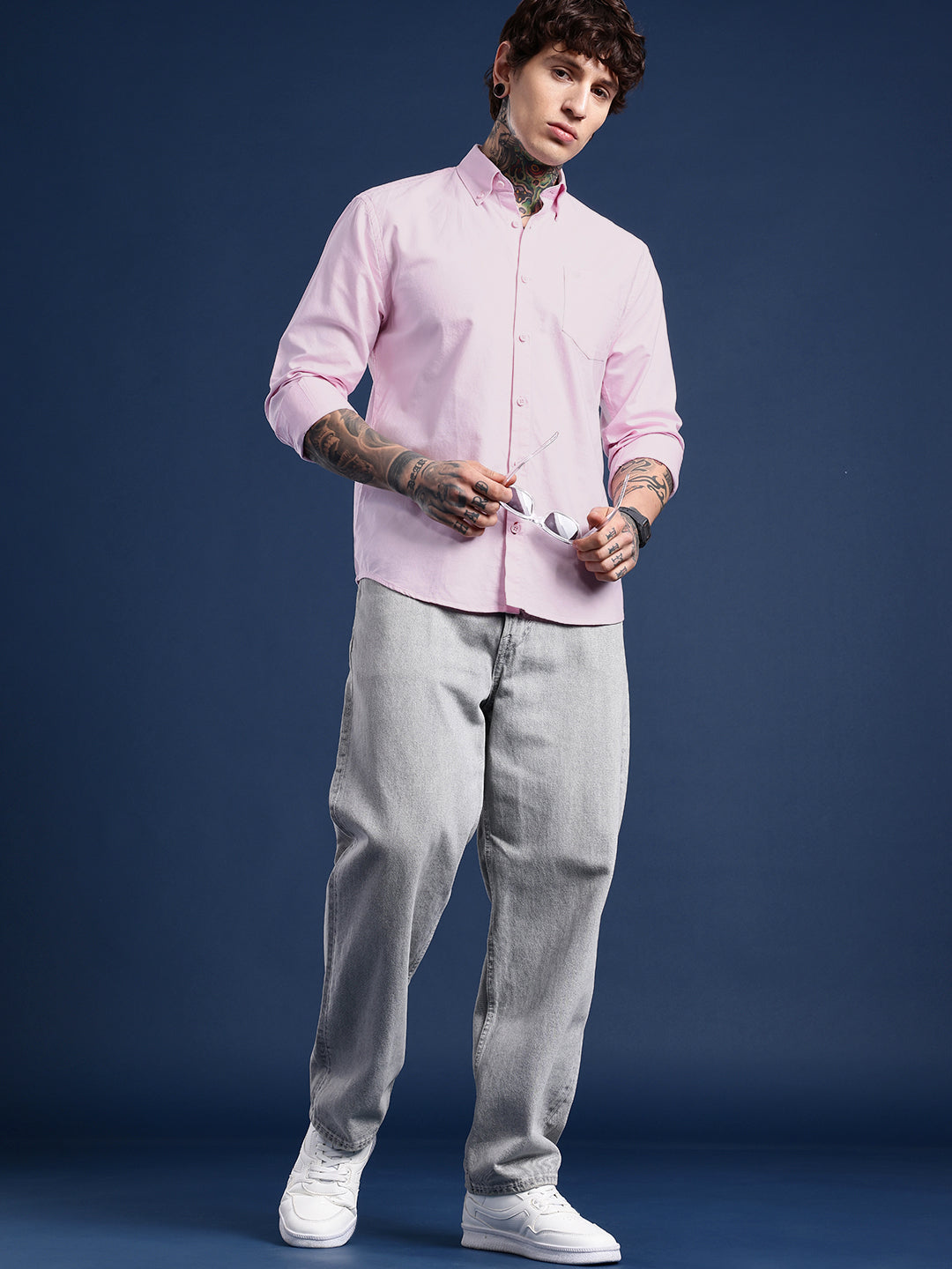 Pink Full Sleeve Oxford Cotton Shirt