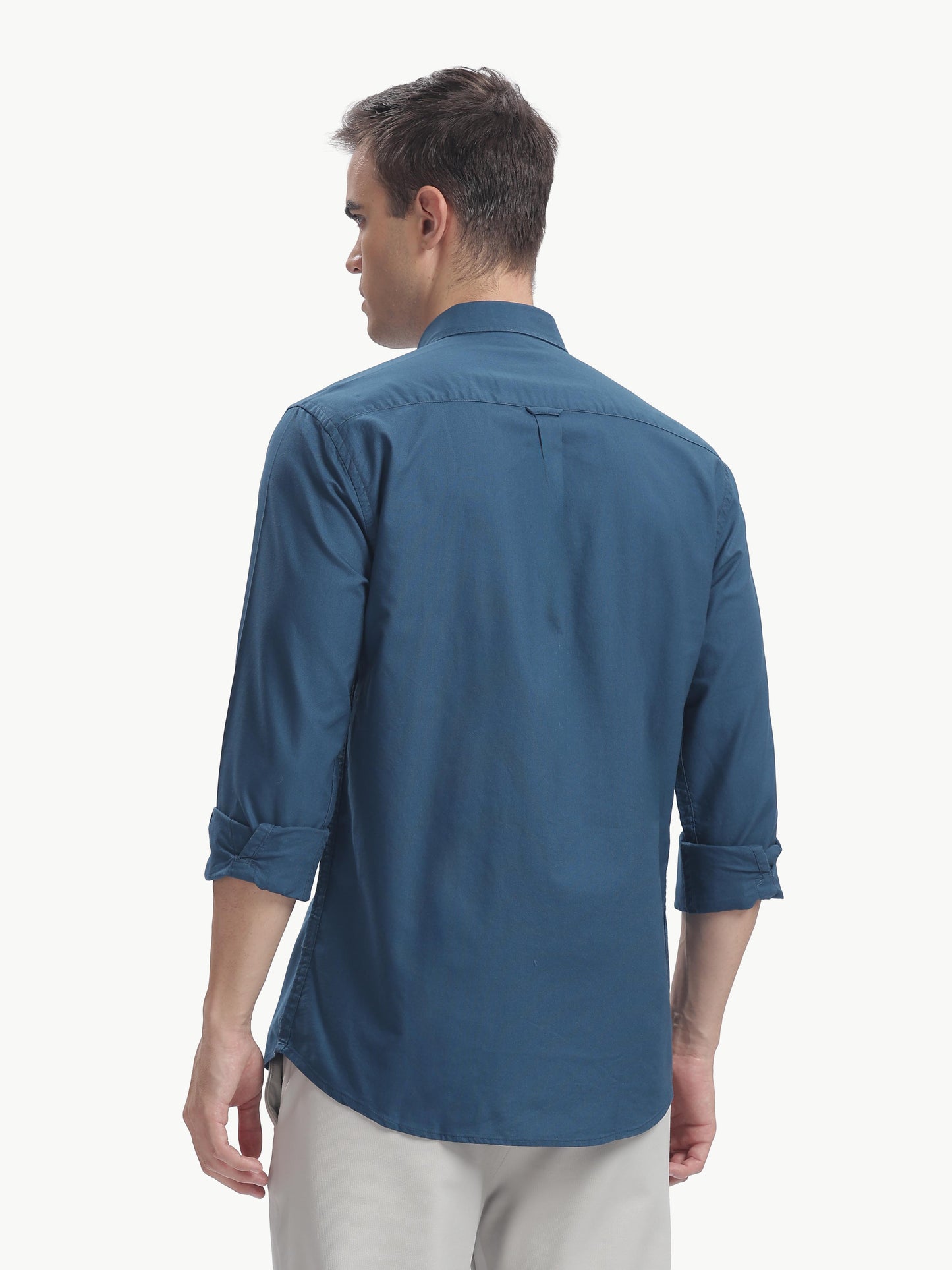 Teal Blue Full Sleeve Oxford Cotton Shirt