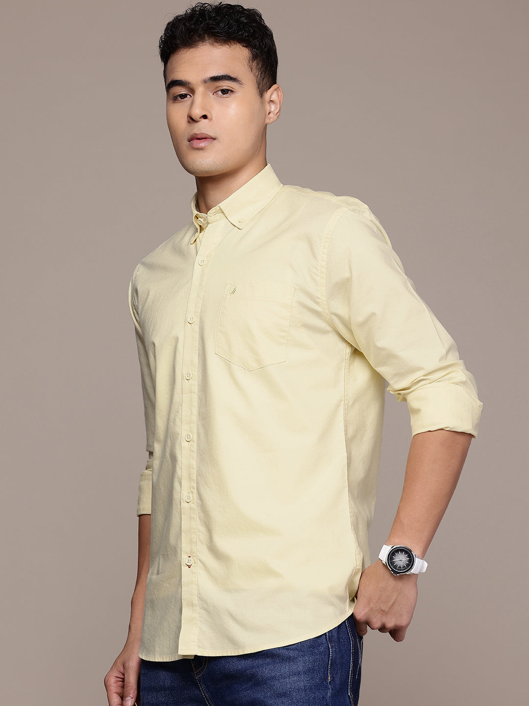 Yellow Full Sleeve Oxford Cotton Shirt