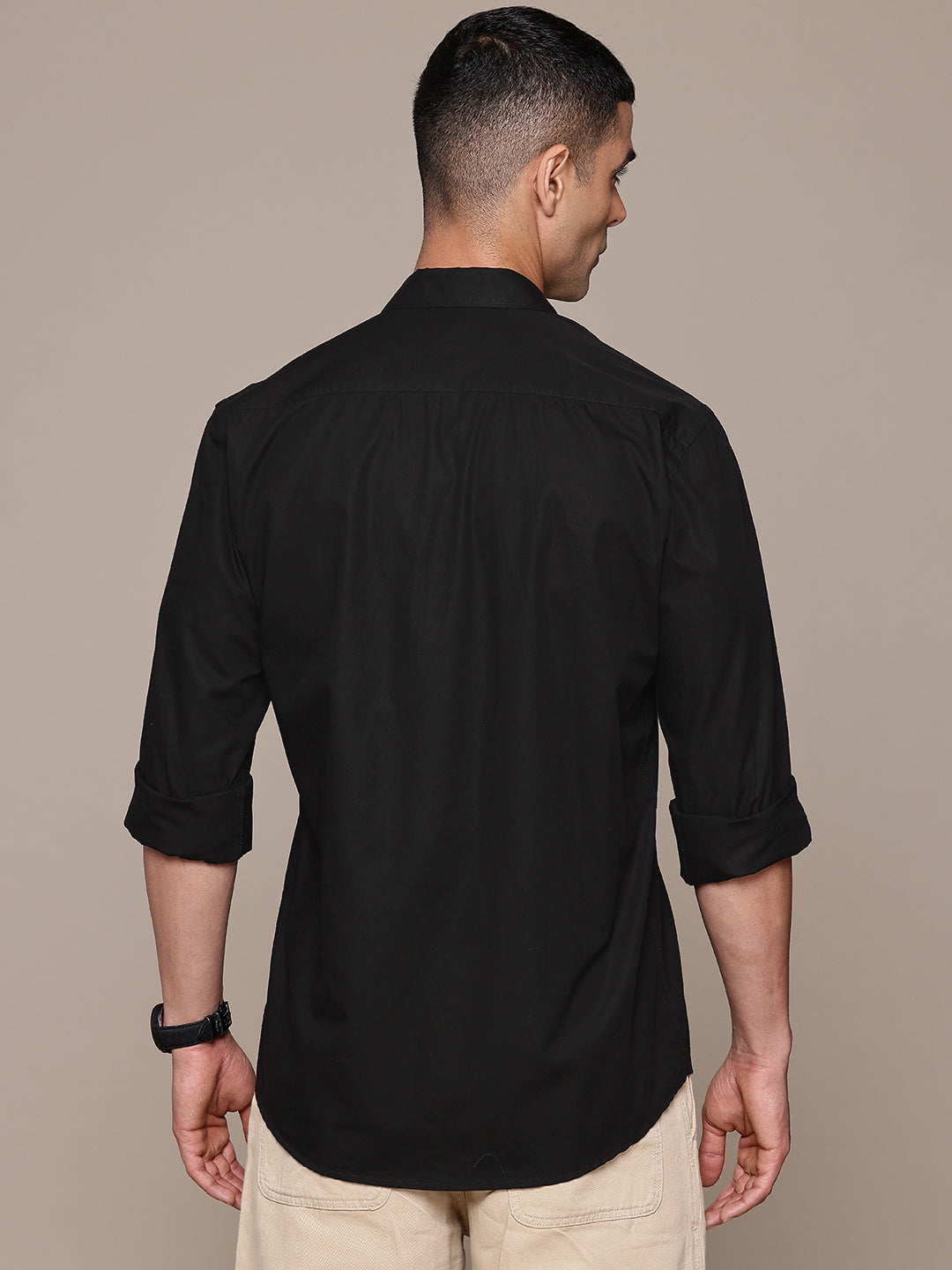 Black Full Sleeve Pure Cotton Shirt