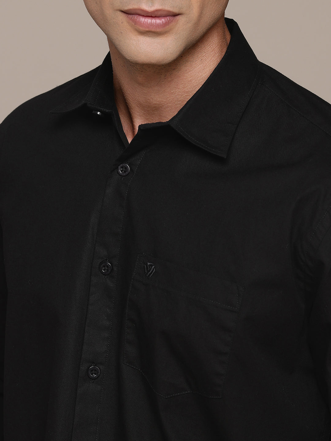 Black Full Sleeve Pure Cotton Shirt