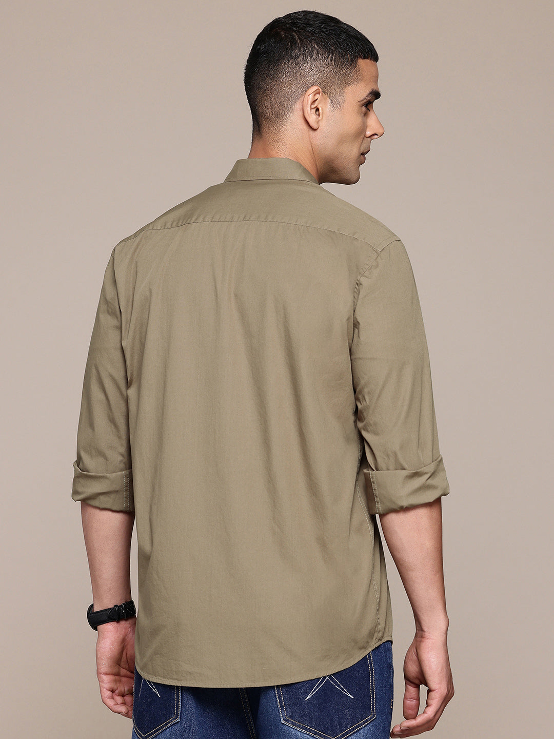 Brown Full Sleeve Pure Cotton Shirt