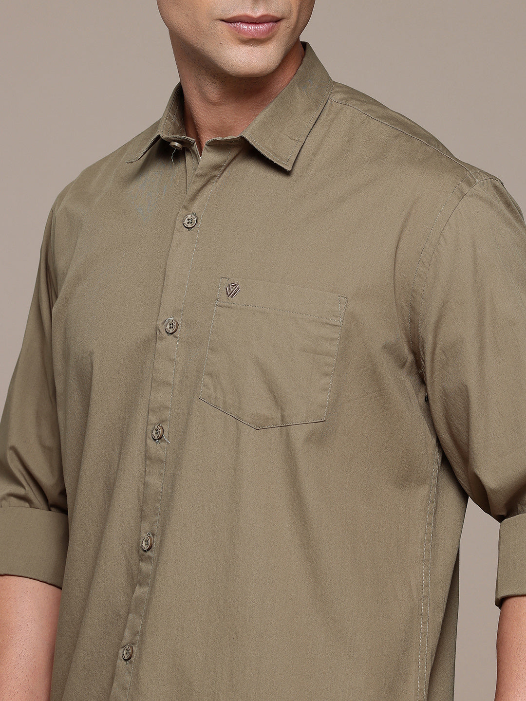Brown Full Sleeve Pure Cotton Shirt
