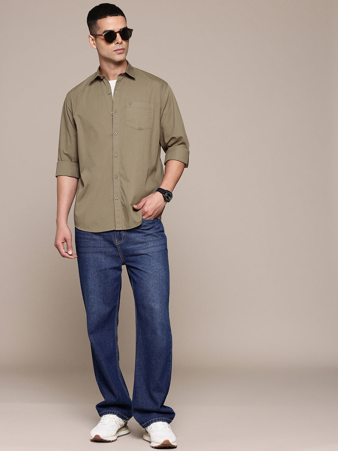 Brown Full Sleeve Pure Cotton Shirt