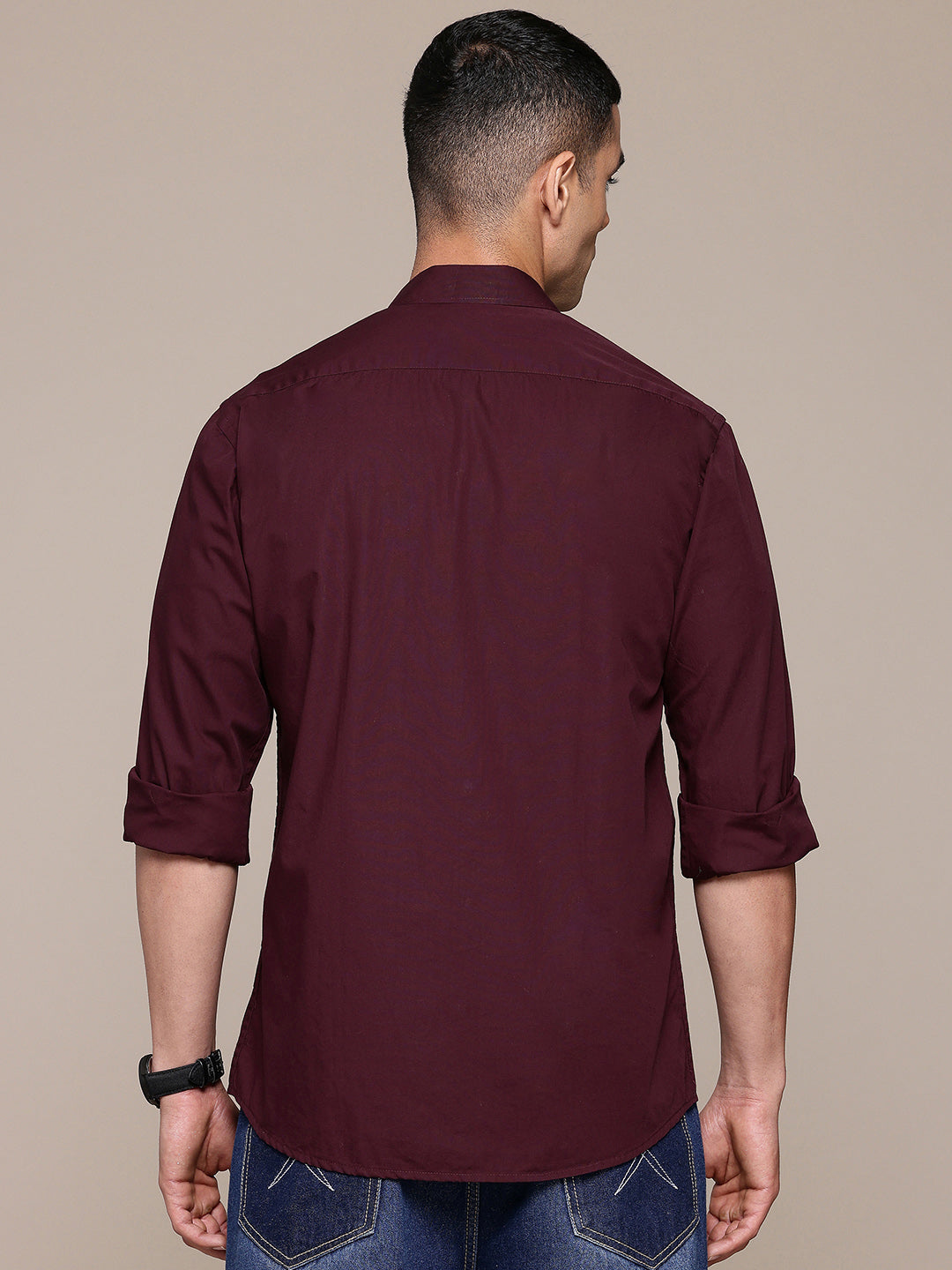 Burgundy Full Sleeve Pure Cotton Shirt
