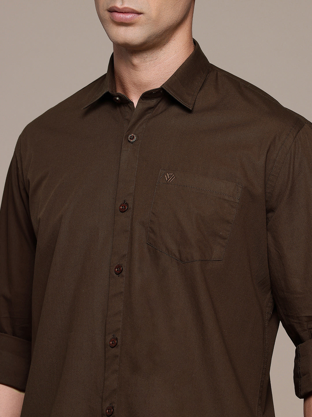 Coffee Full Sleeve Pure Cotton Shirt