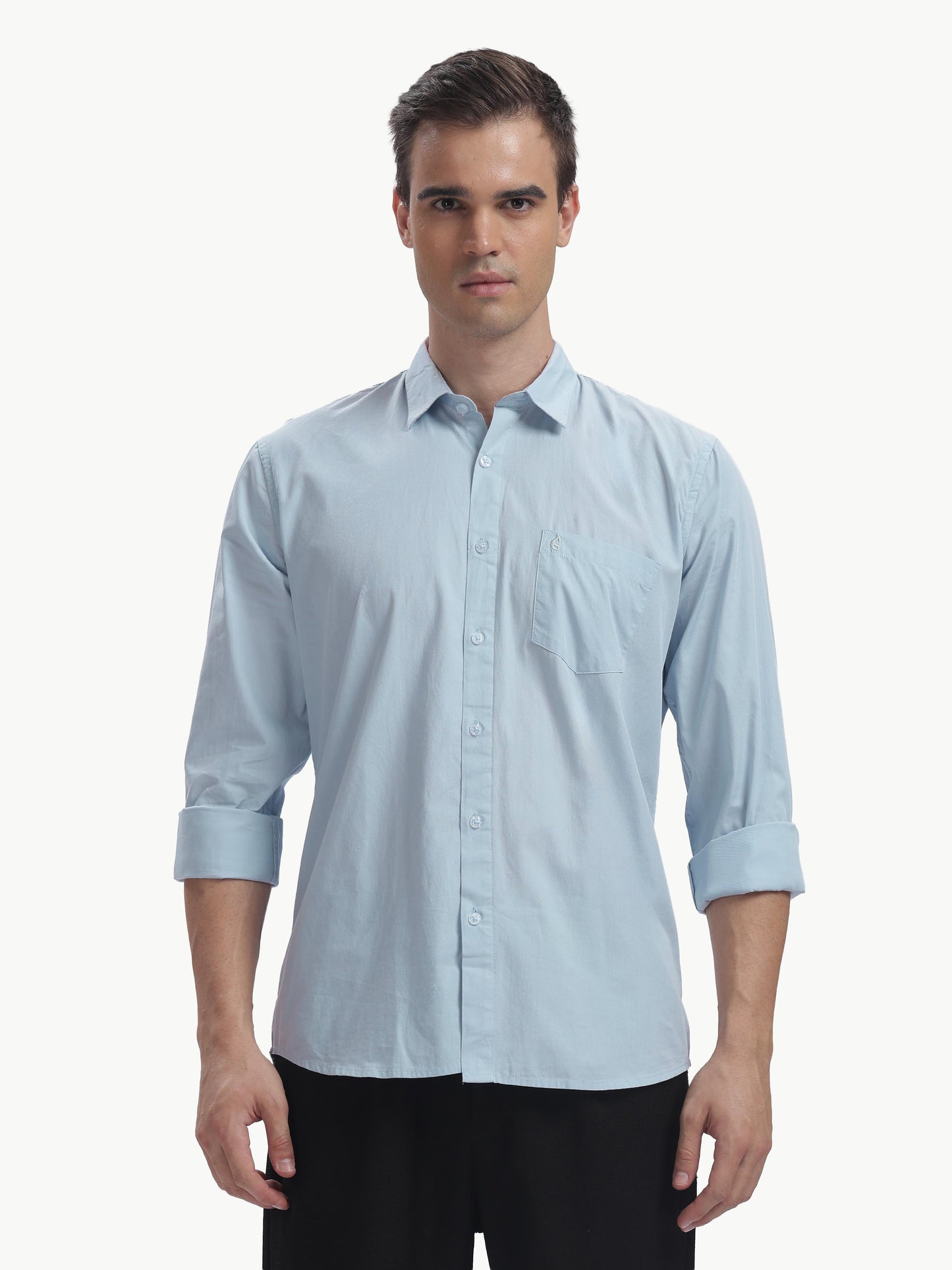 Dusty Blue Full Sleeve Pure Cotton Shirt