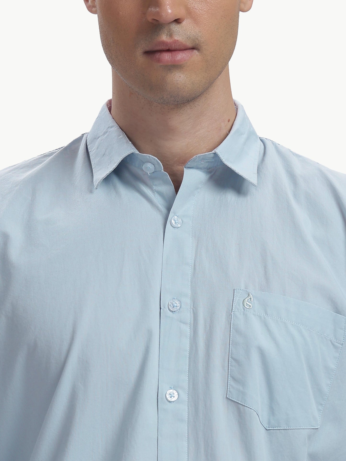 Dusty Blue Full Sleeve Pure Cotton Shirt