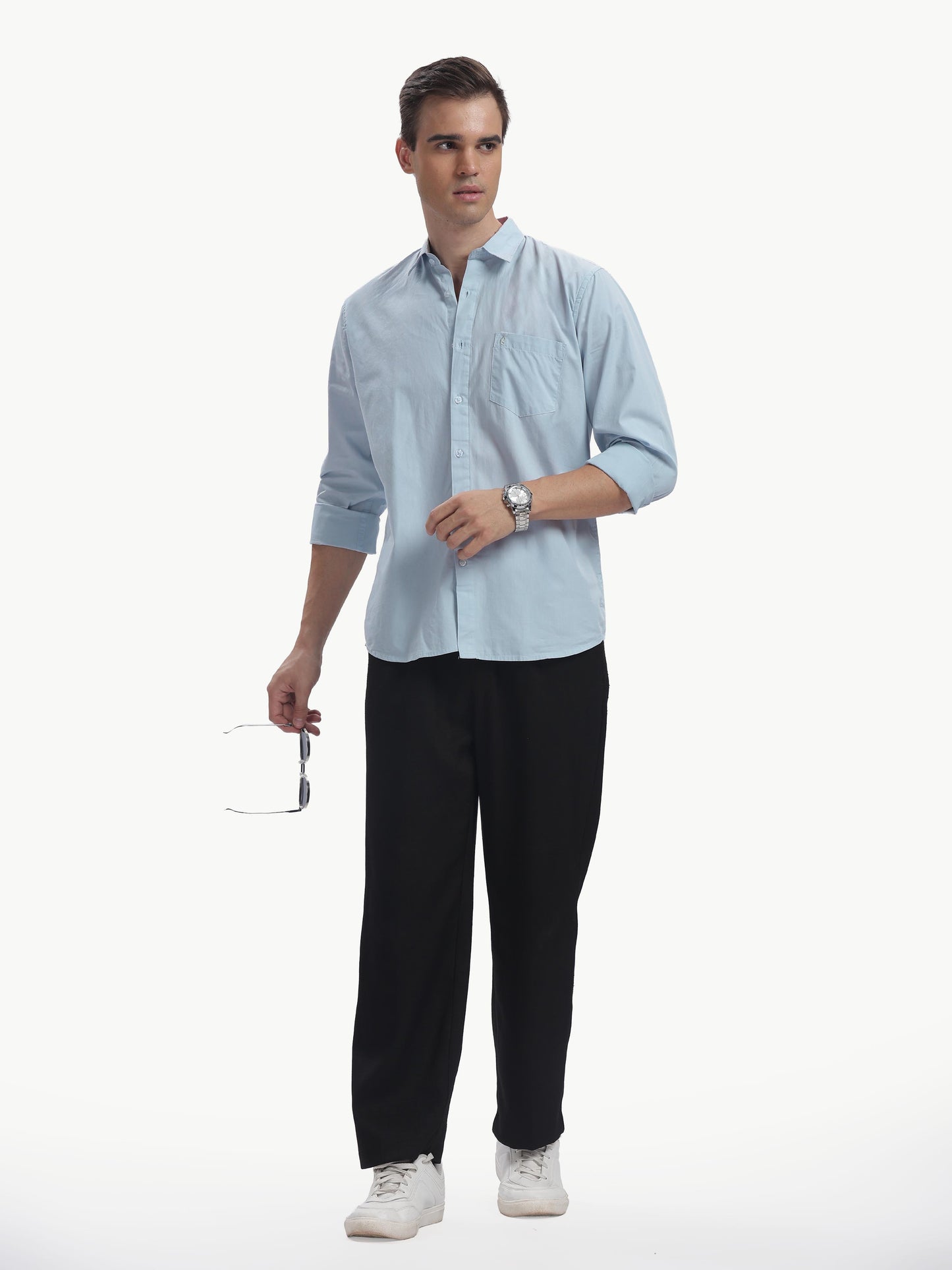 Dusty Blue Full Sleeve Pure Cotton Shirt