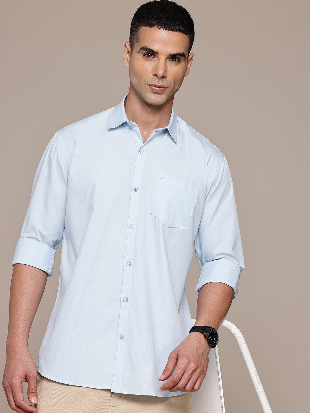 Light Blue Full Sleeve Pure Cotton Shirt
