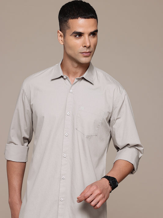 Light Grey Full Sleeve Pure Cotton Shirt