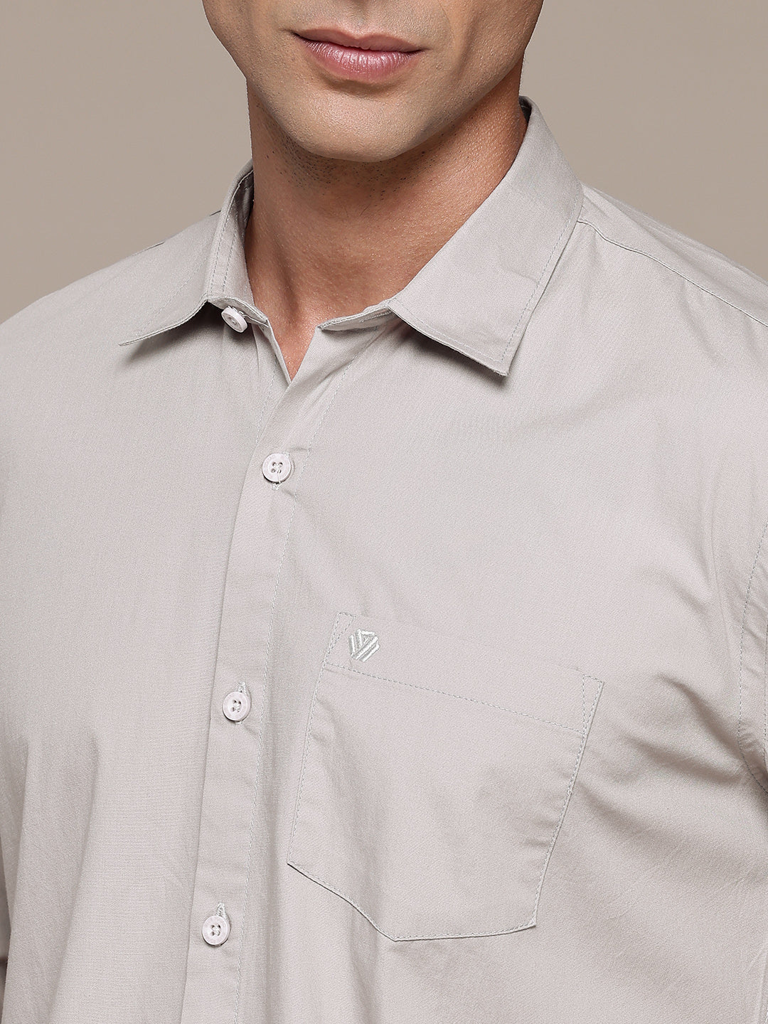 Light Grey Full Sleeve Pure Cotton Shirt
