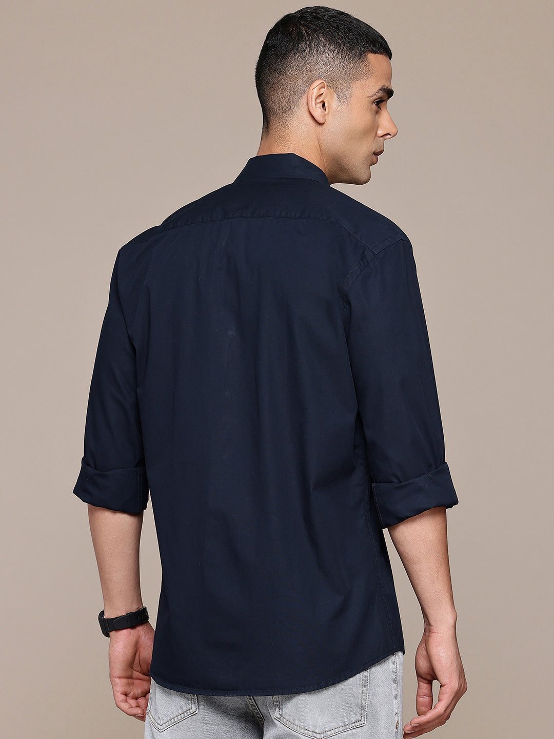Navy Full Sleeve Pure Cotton Shirt