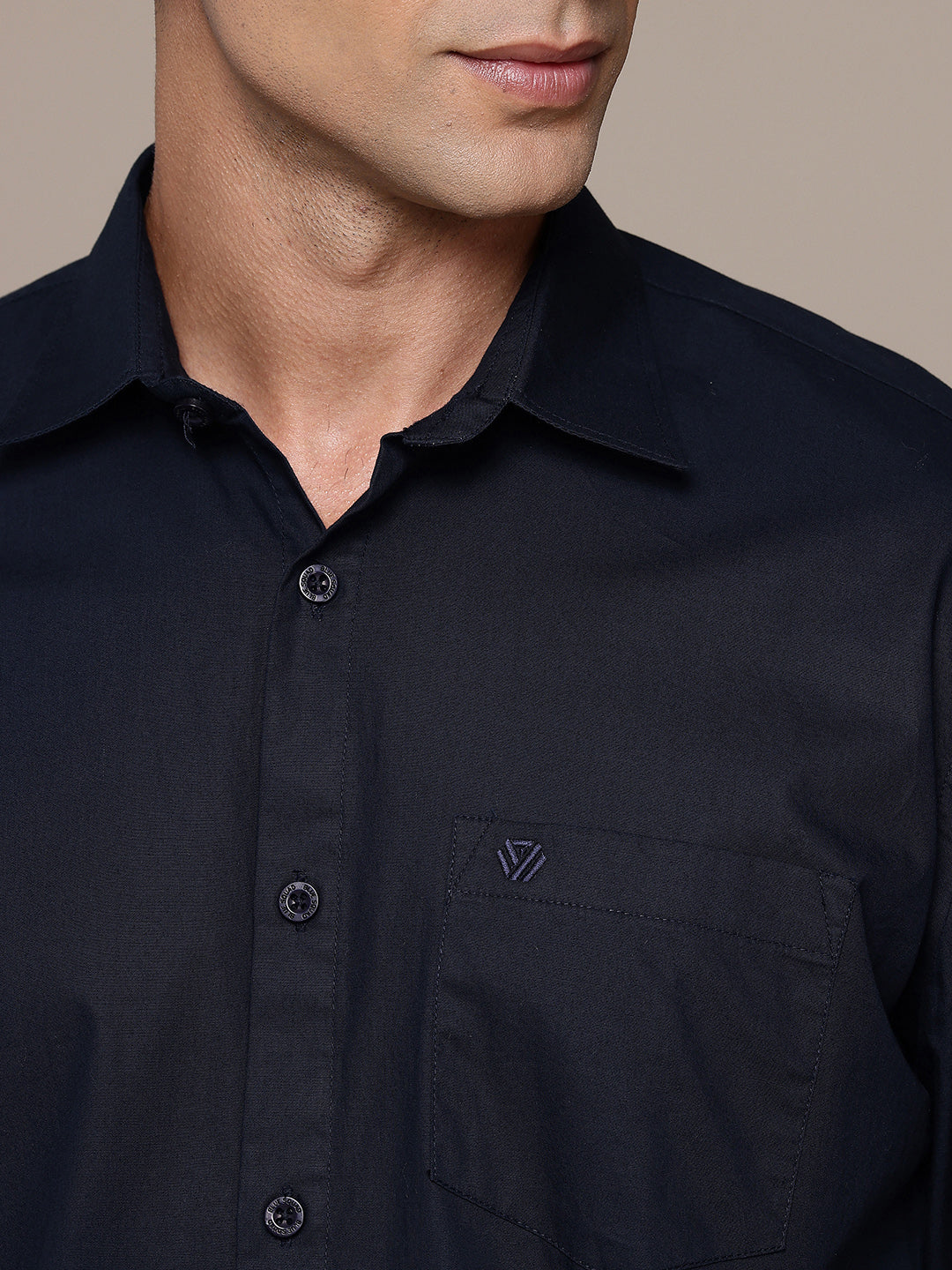 Navy Full Sleeve Pure Cotton Shirt
