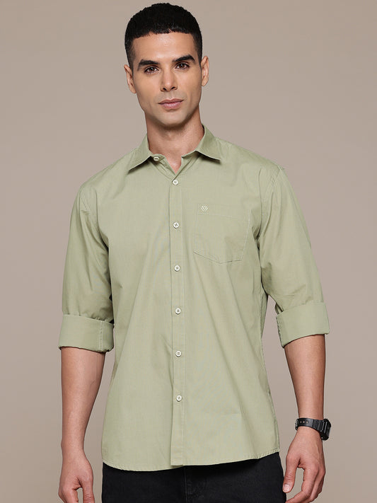 Olive Full Sleeve Pure Cotton Shirt