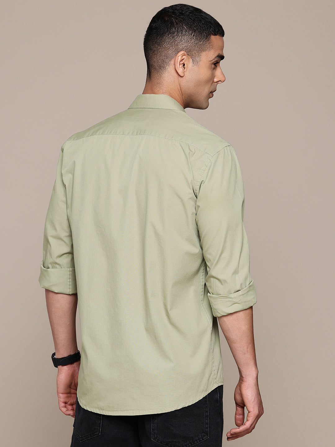 Olive Full Sleeve Pure Cotton Shirt