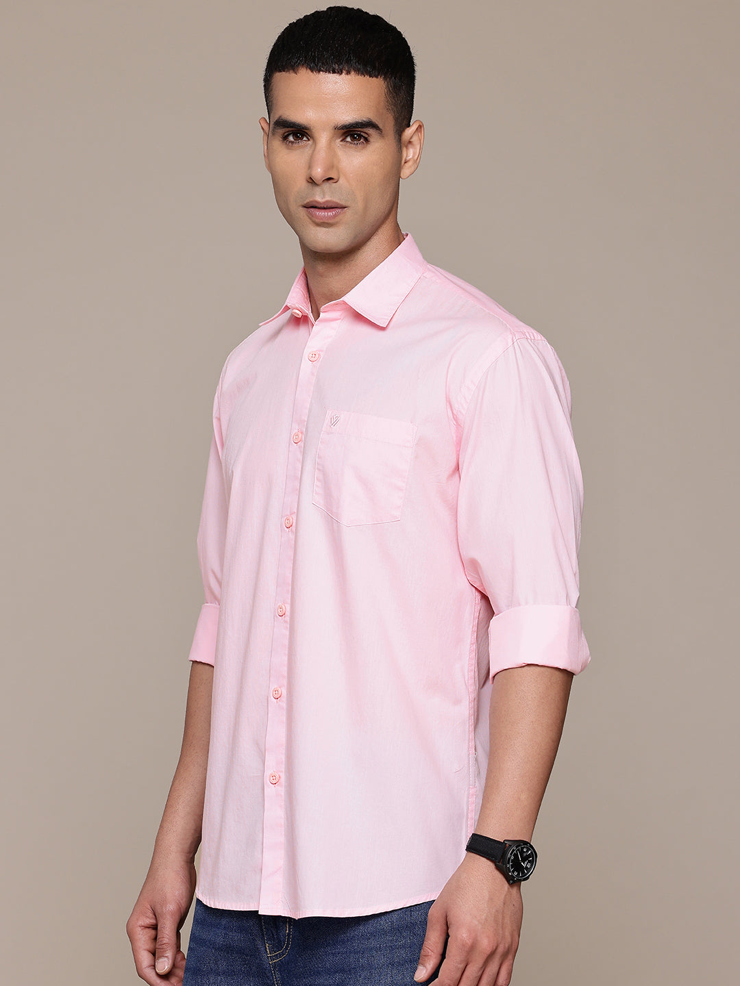 Pink Full Sleeve Pure Cotton Shirt
