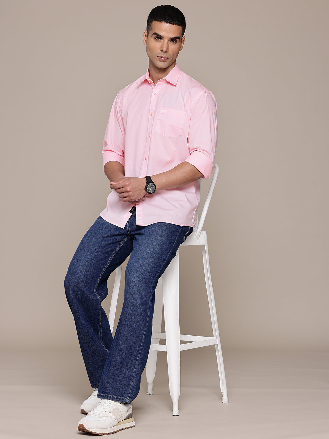 Pink Full Sleeve Pure Cotton Shirt