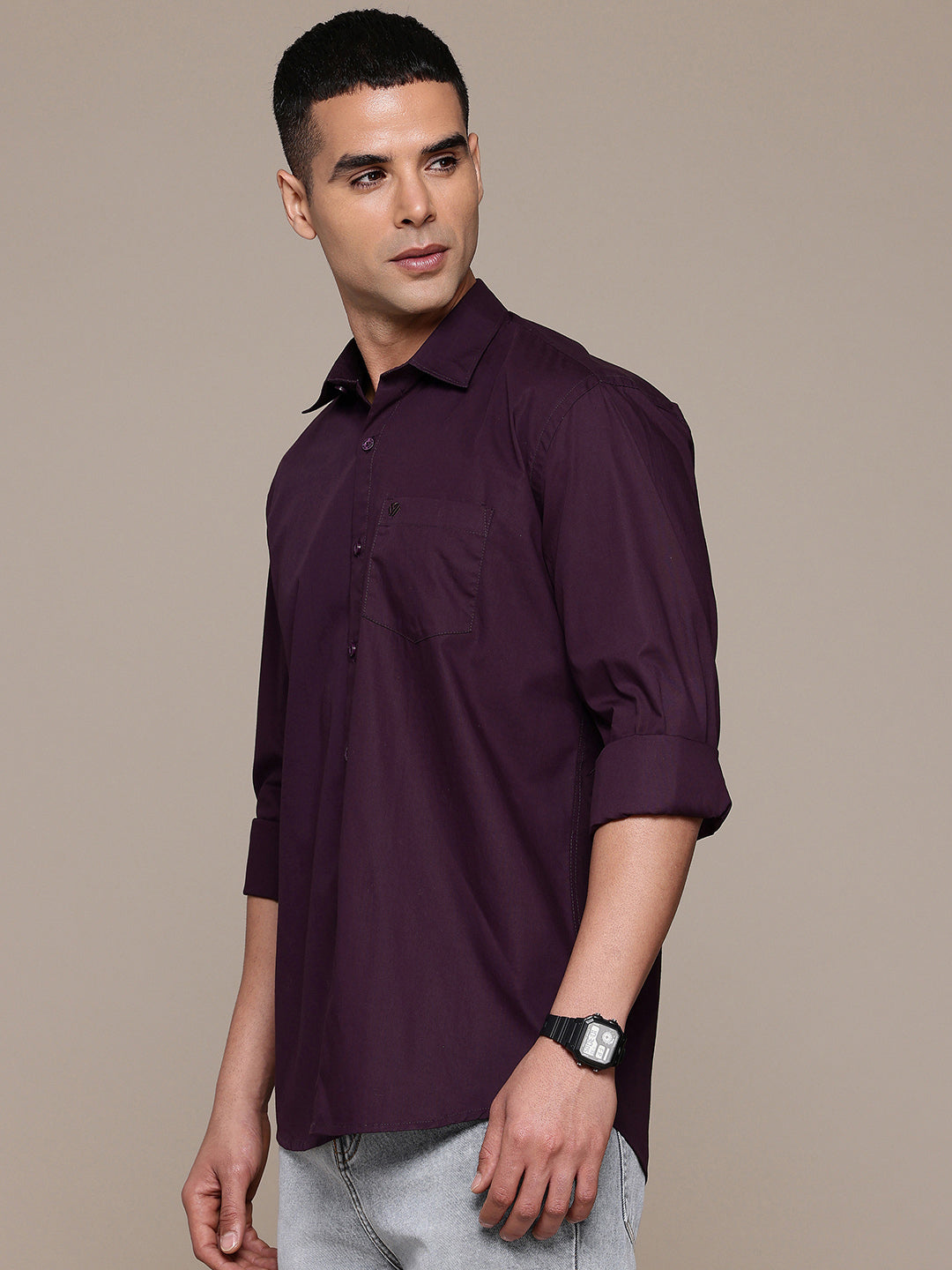 Purple Full Sleeve Pure Cotton Shirt