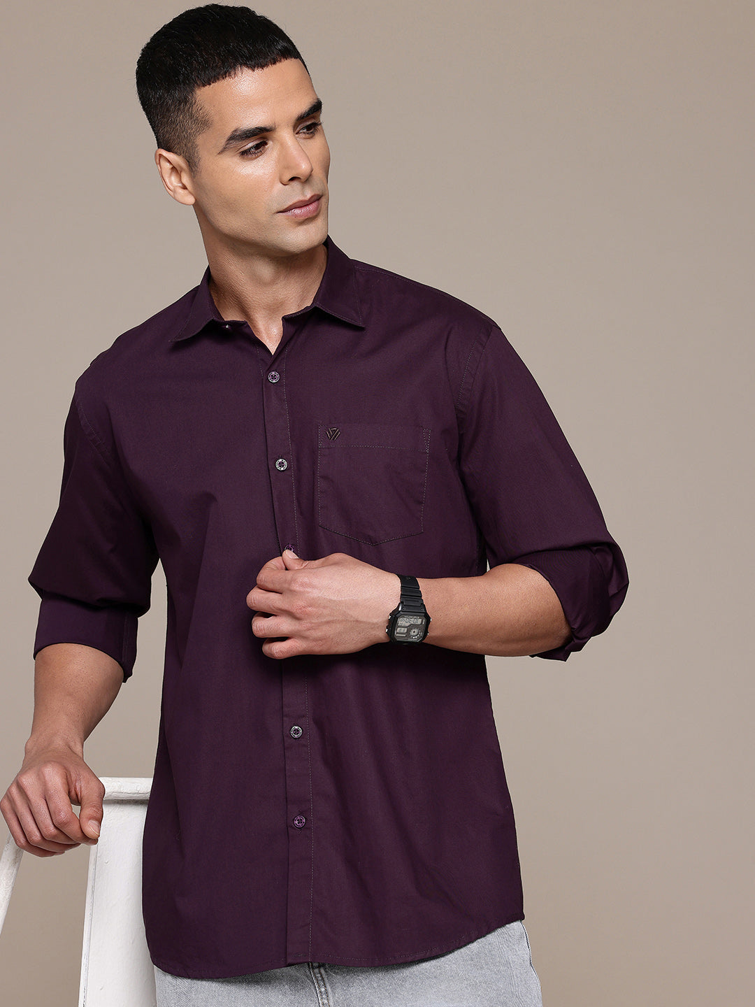 Purple Full Sleeve Pure Cotton Shirt
