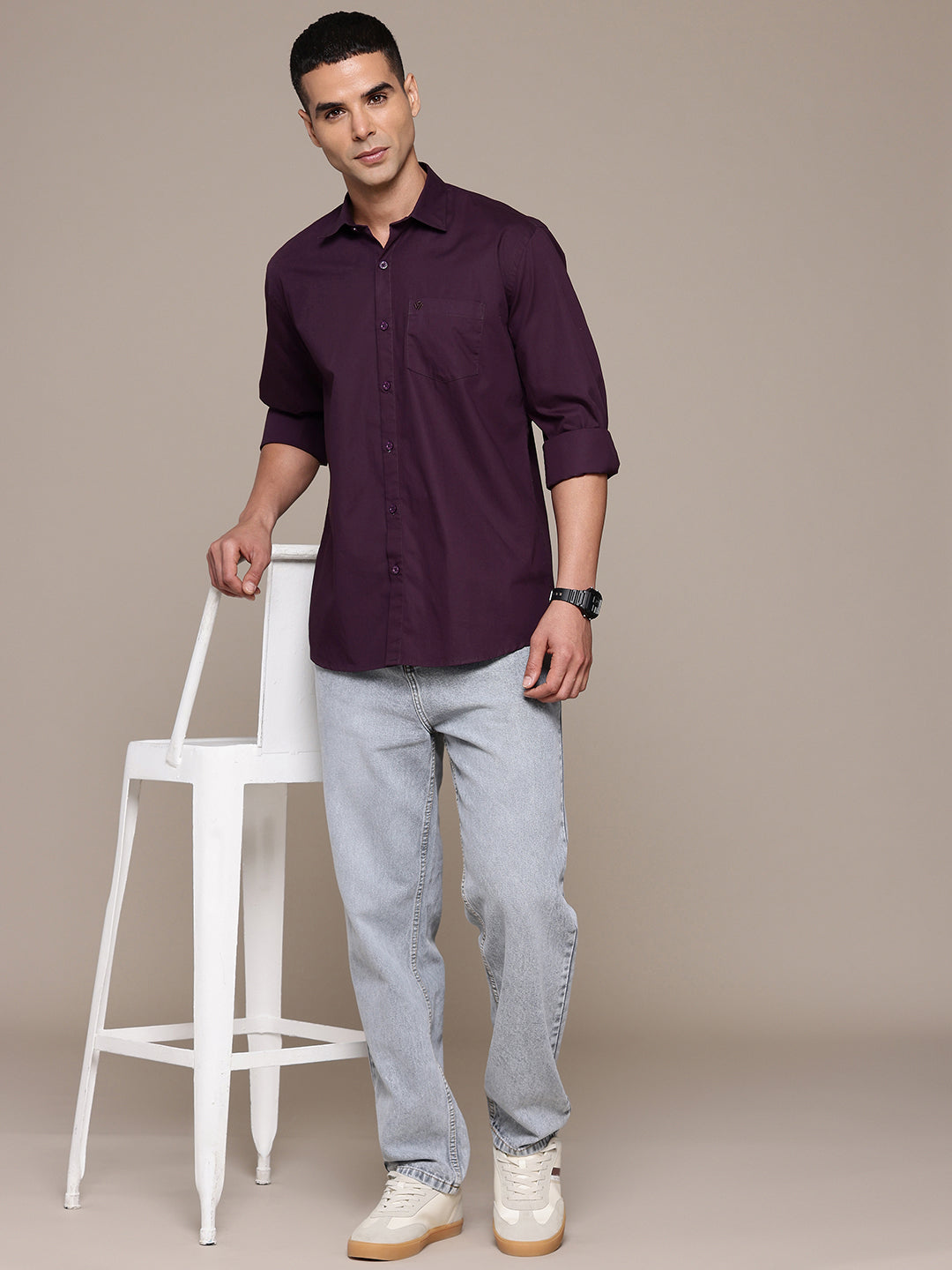 Purple Full Sleeve Pure Cotton Shirt
