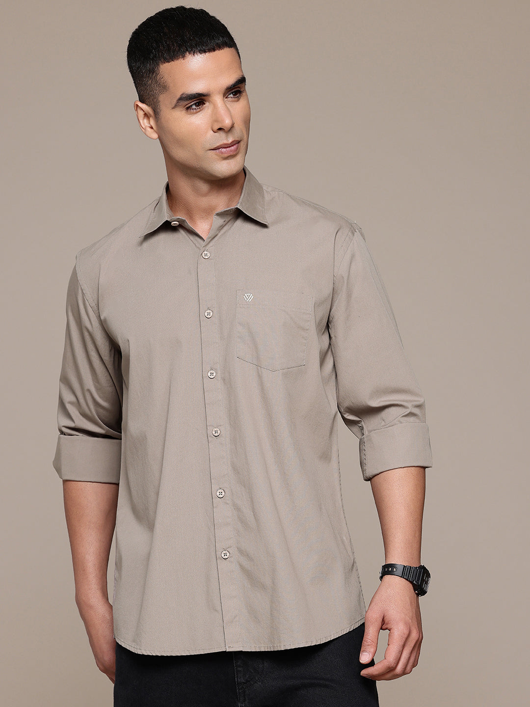 Smoke Grey Full Sleeve Pure Cotton Shirt