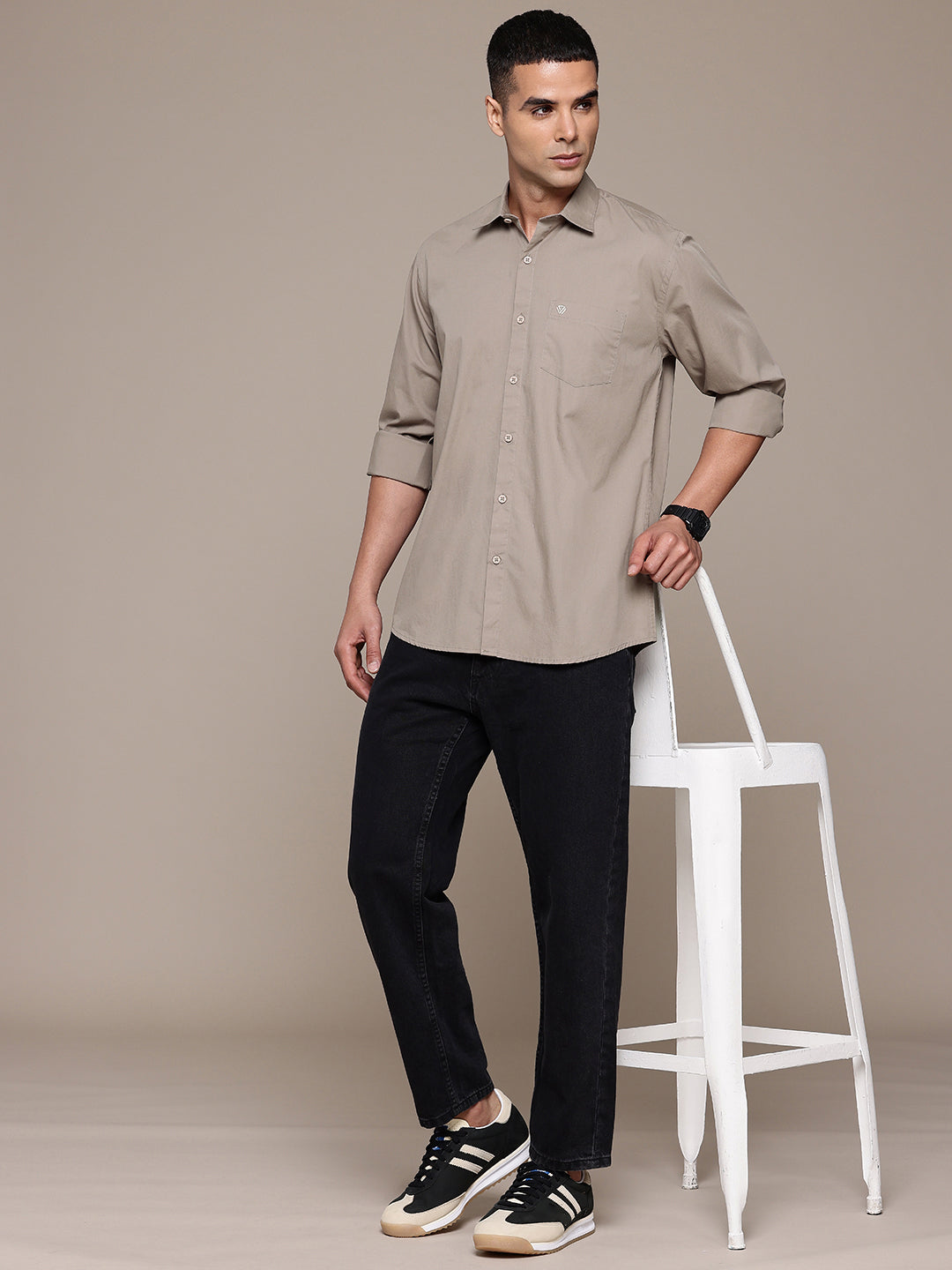 Smoke Grey Full Sleeve Pure Cotton Shirt