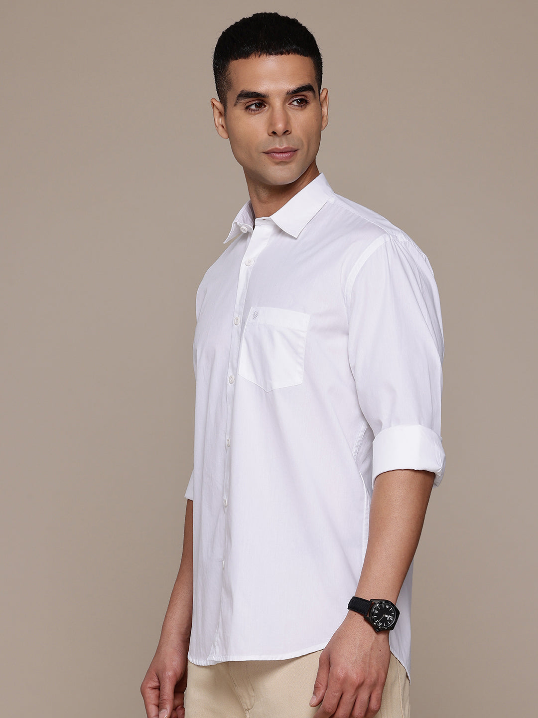 White Full Sleeve Pure Cotton Shirt