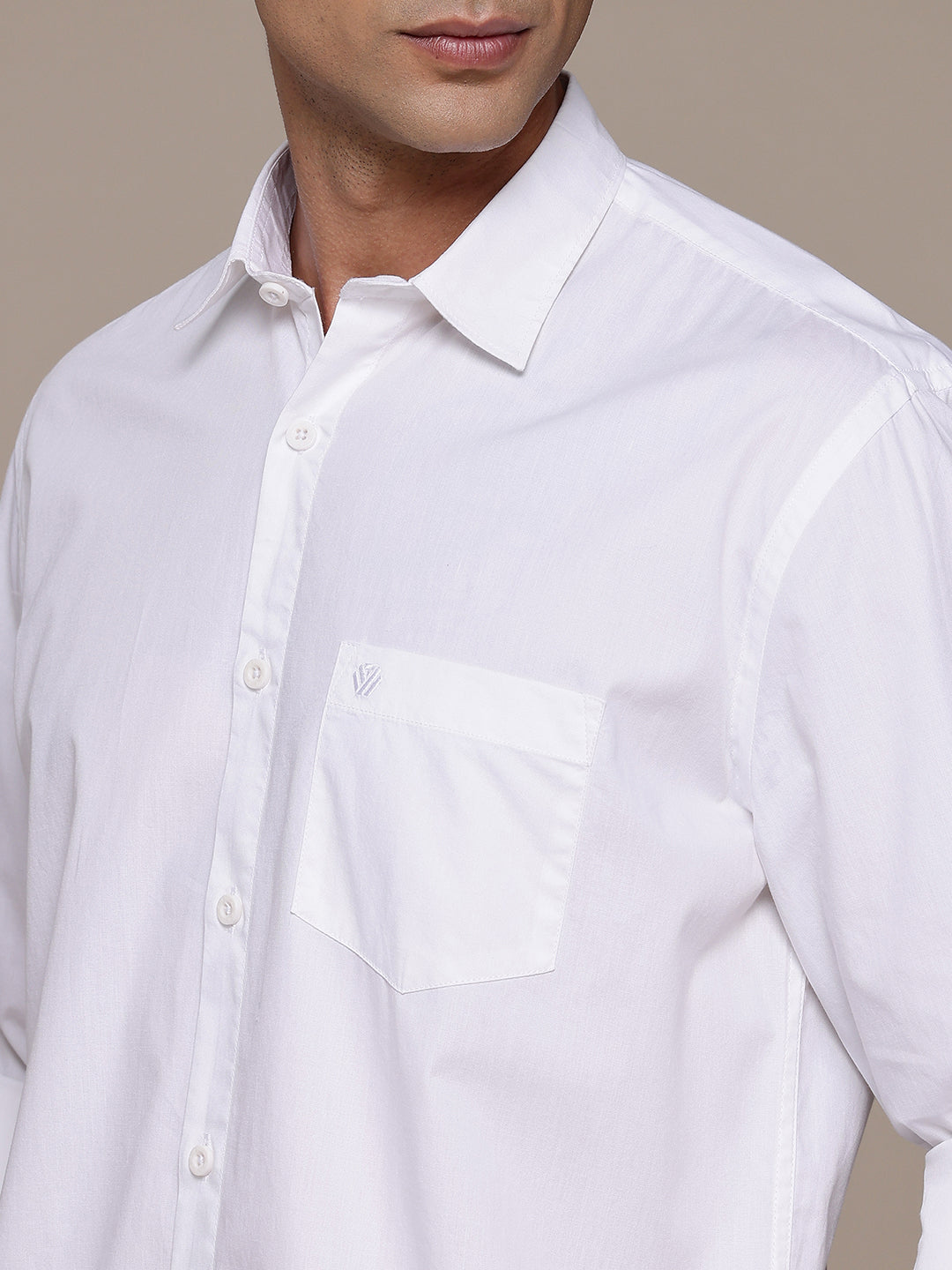 White Full Sleeve Pure Cotton Shirt