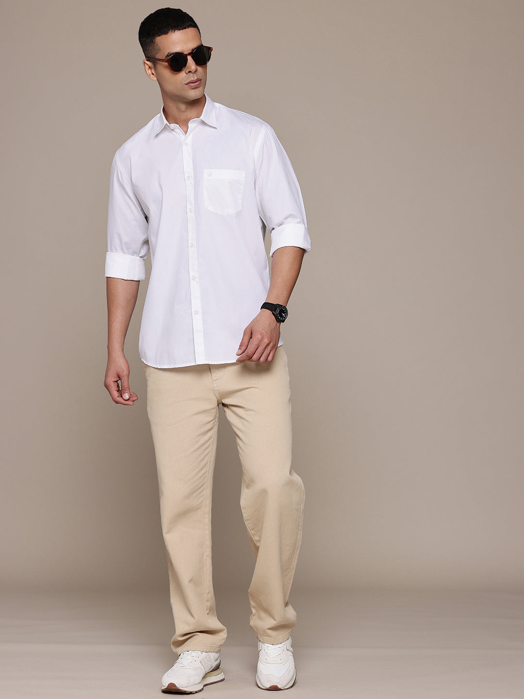 White Full Sleeve Pure Cotton Shirt