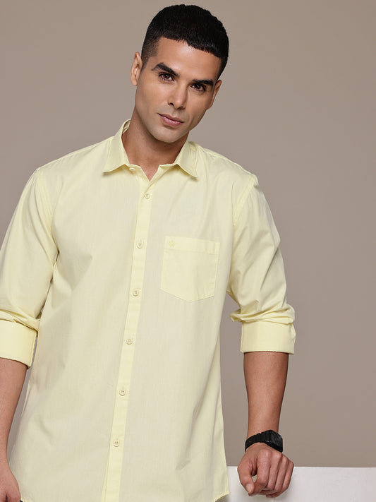 Yellow Full Sleeve Pure Cotton Shirt
