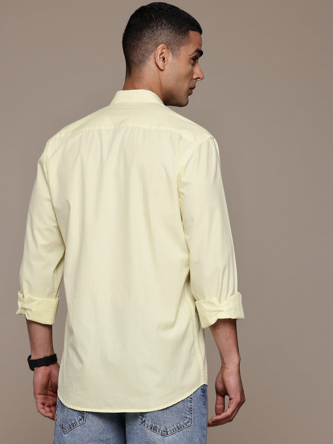 Yellow Full Sleeve Pure Cotton Shirt