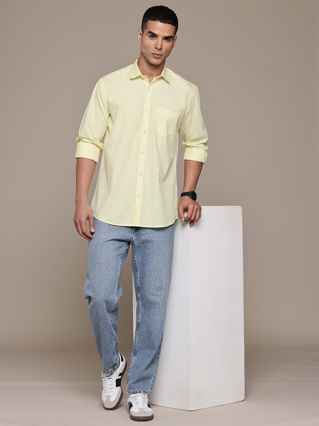 Yellow Full Sleeve Pure Cotton Shirt