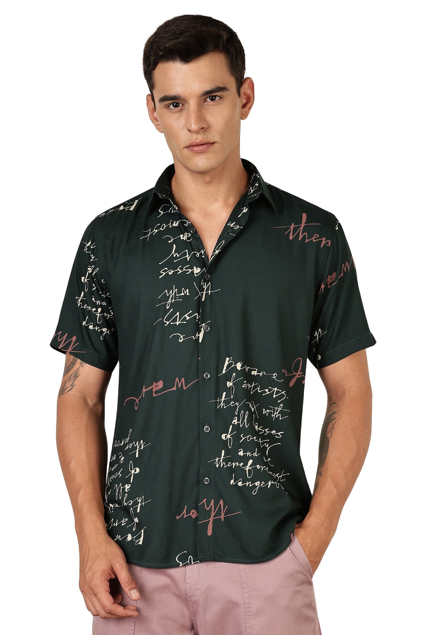 Multi Color Half Sleeve Viscose Rayon Shirt