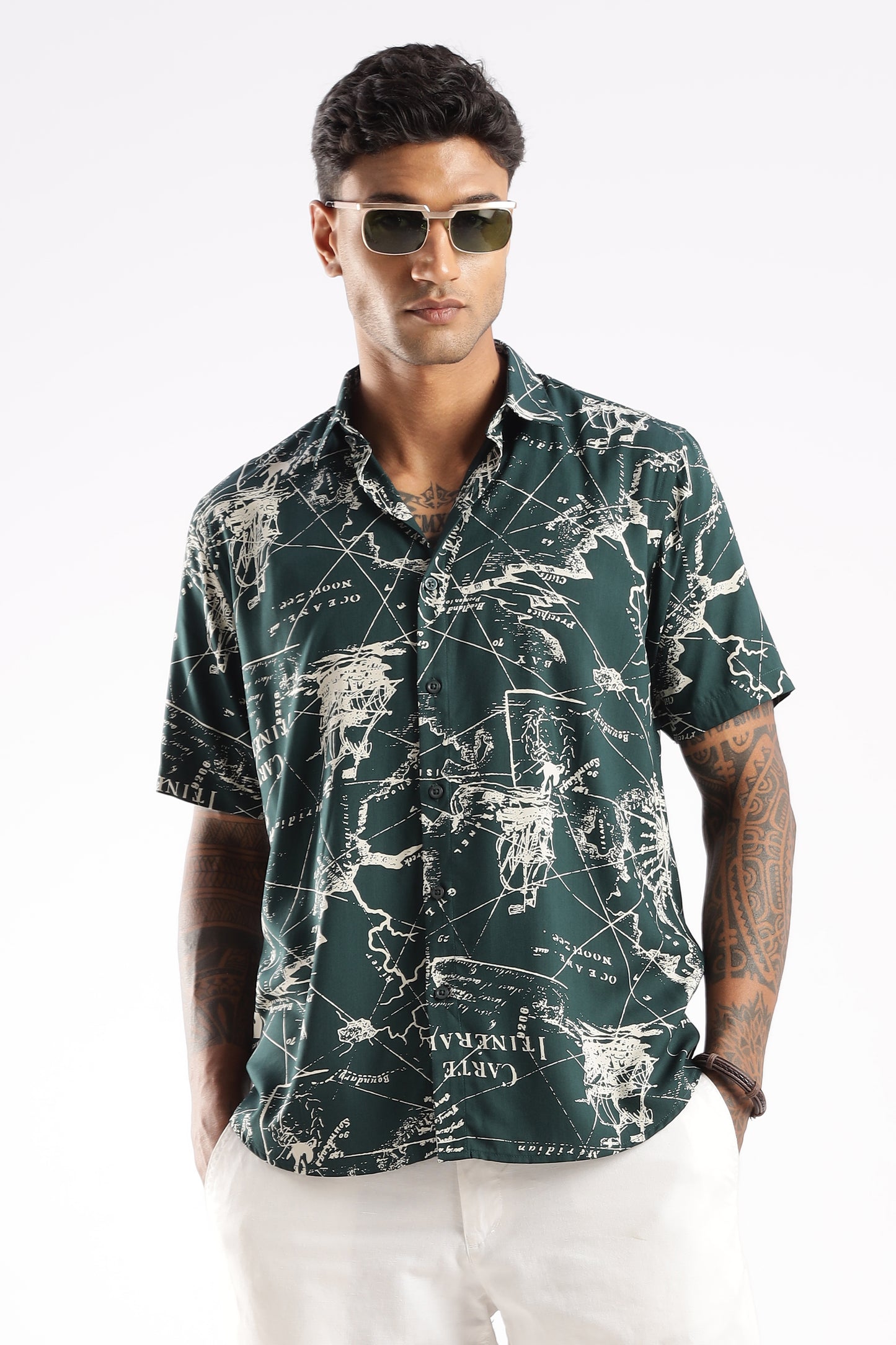 Multi Color Half Sleeve Viscose Rayon Shirt