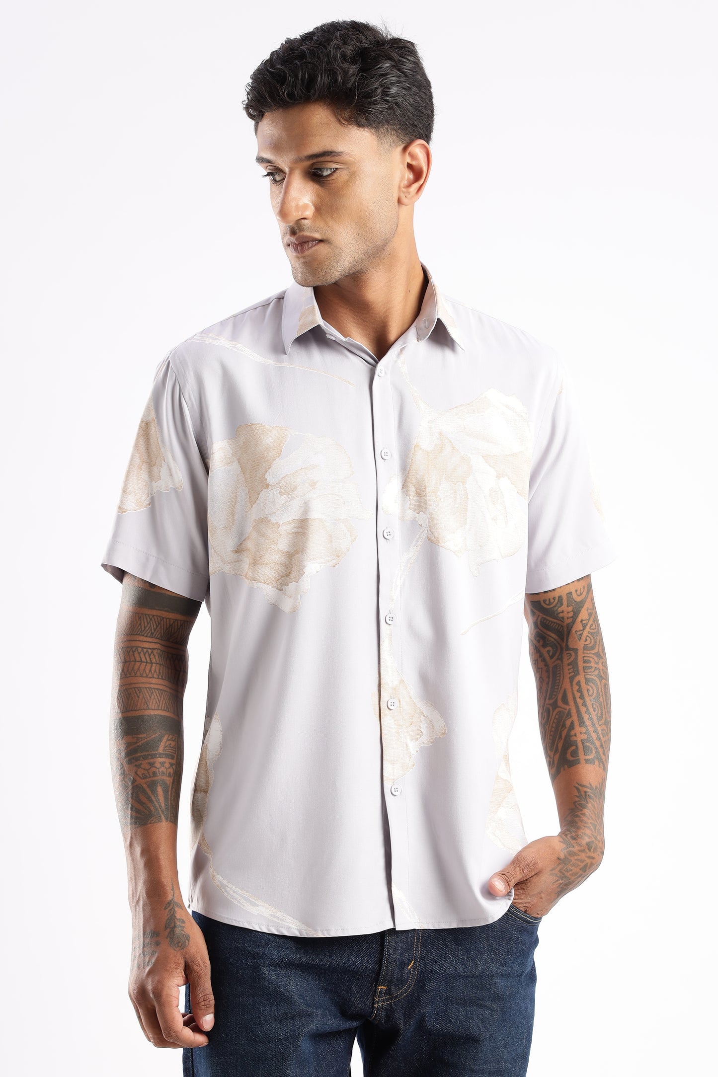 Multi Color Half Sleeve Viscose Rayon Shirt