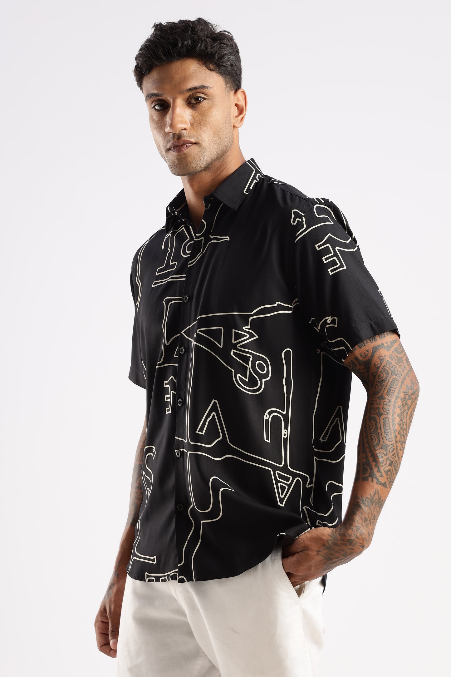 Multi Color Half Sleeve Viscose Rayon Shirt