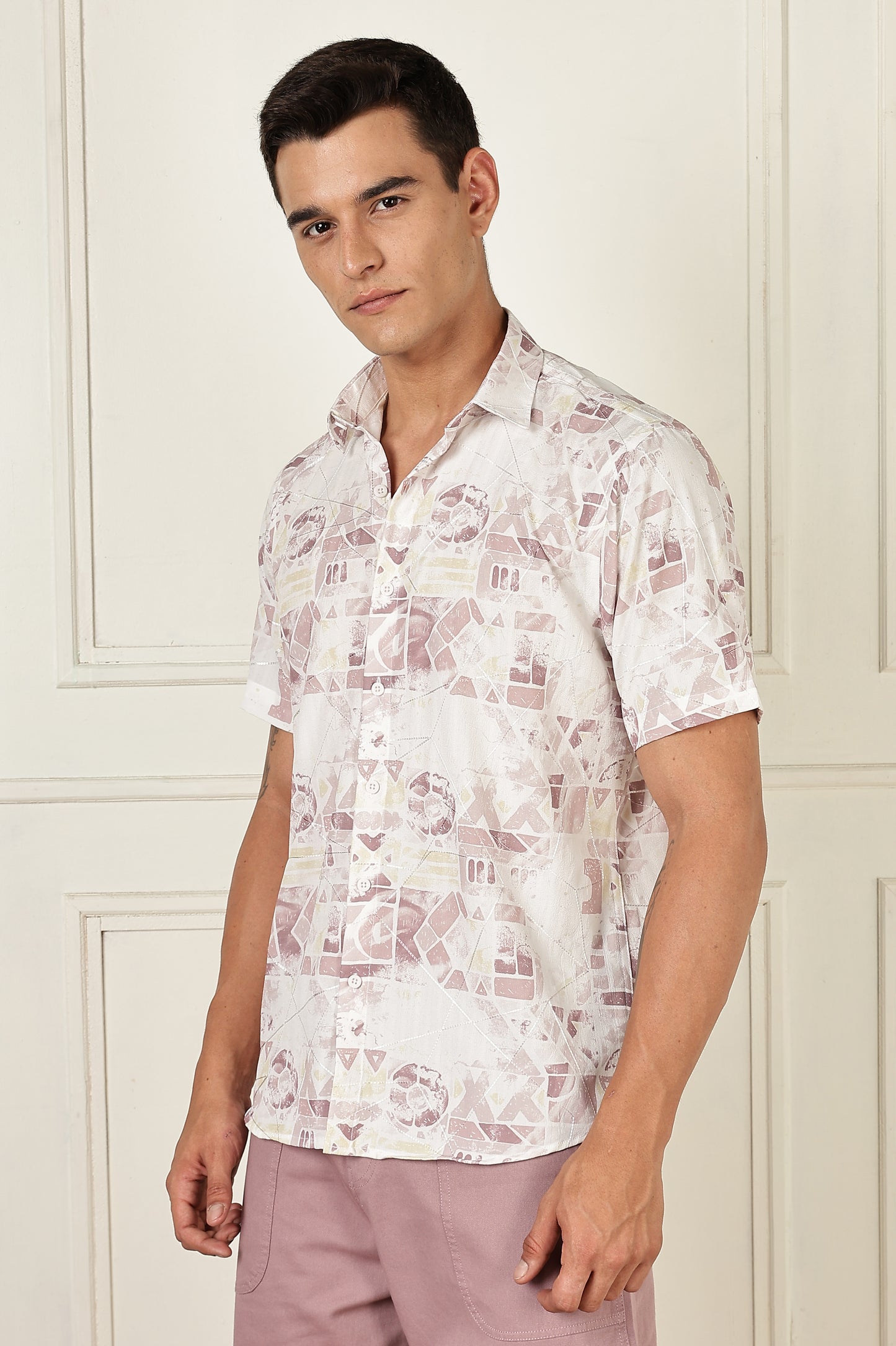 Multi Color Half Sleeve Viscose Rayon Shirt