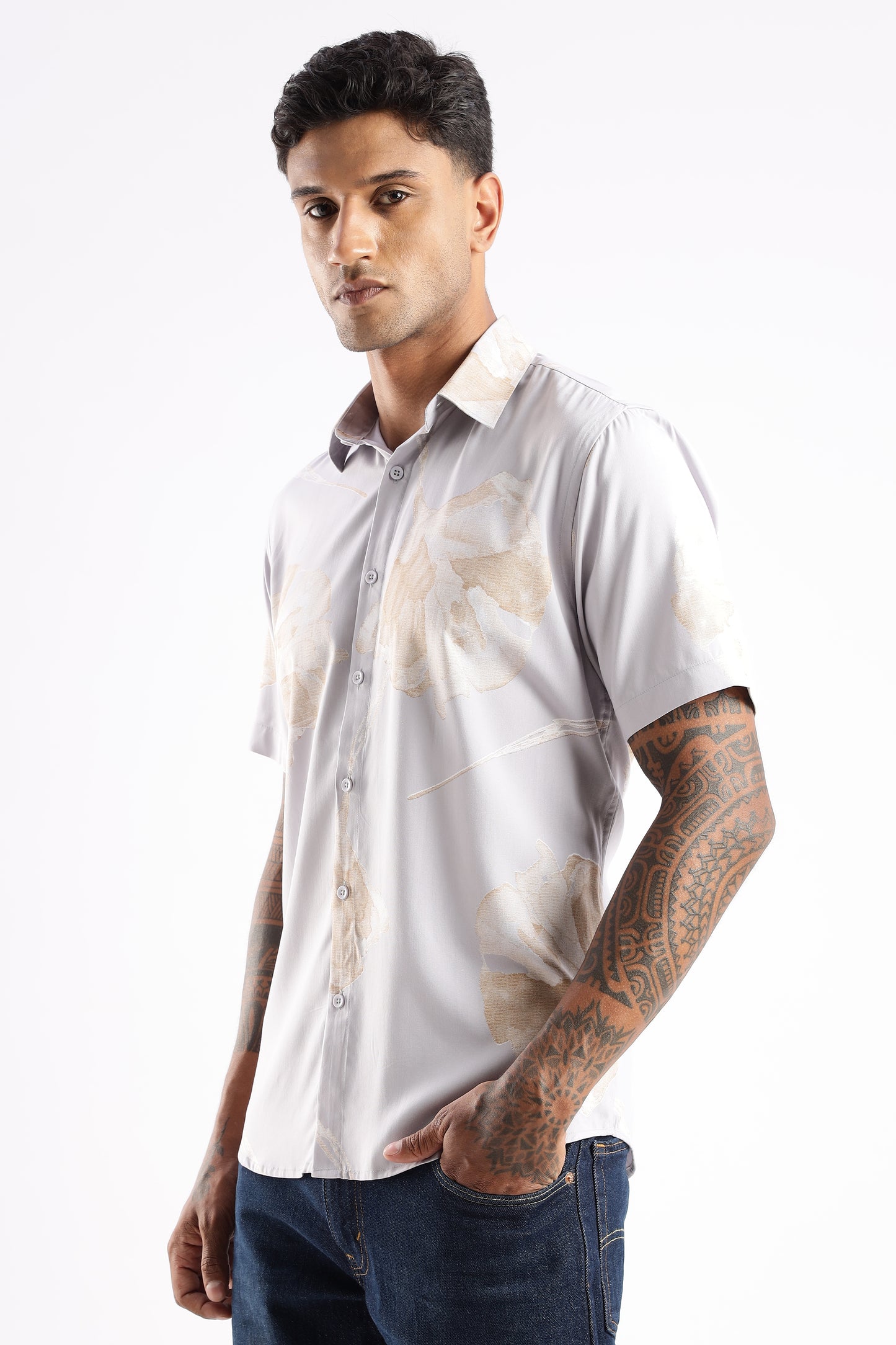 Multi Color Half Sleeve Viscose Rayon Shirt