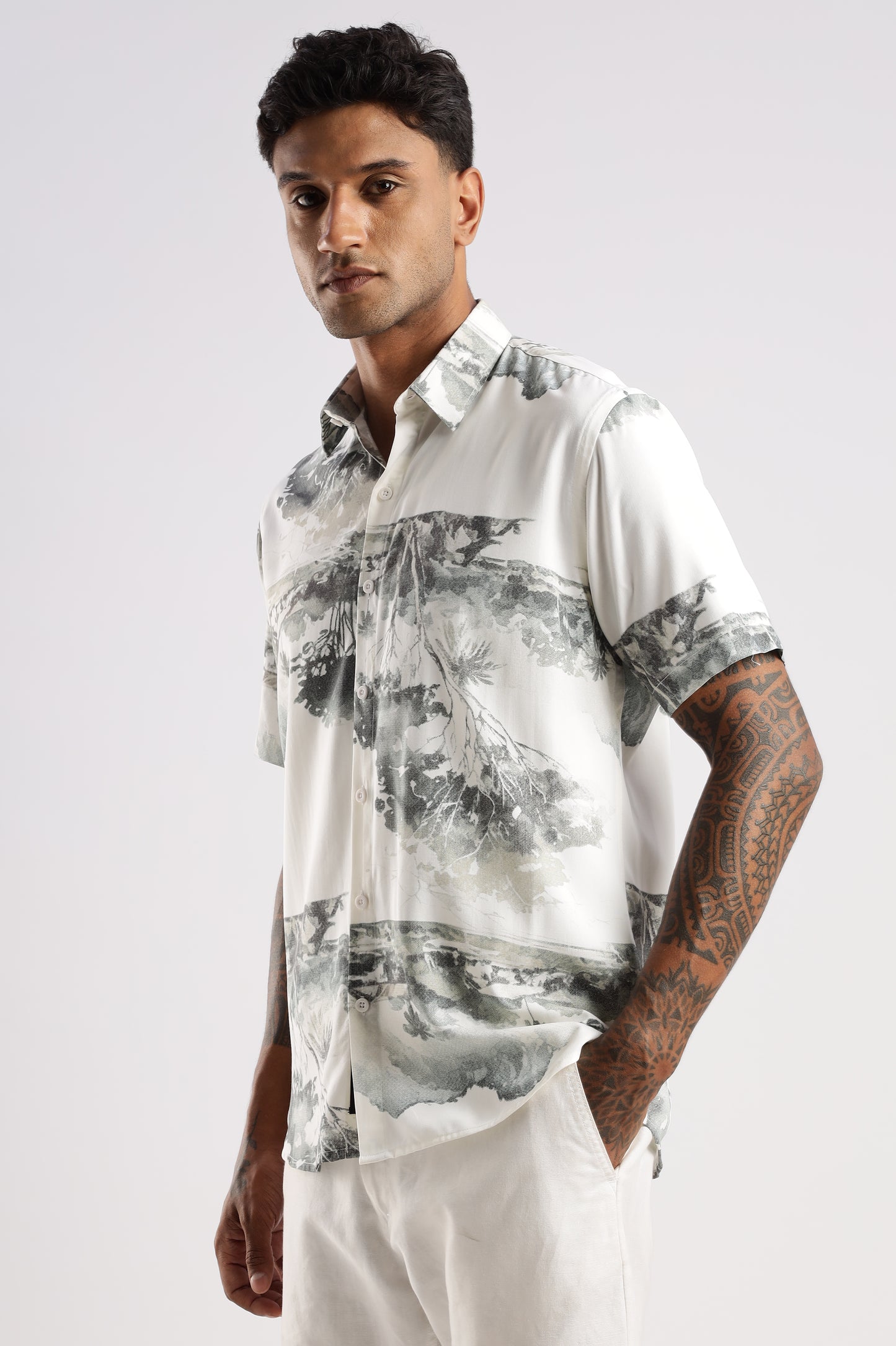Multi Color Half Sleeve Viscose Rayon Shirt