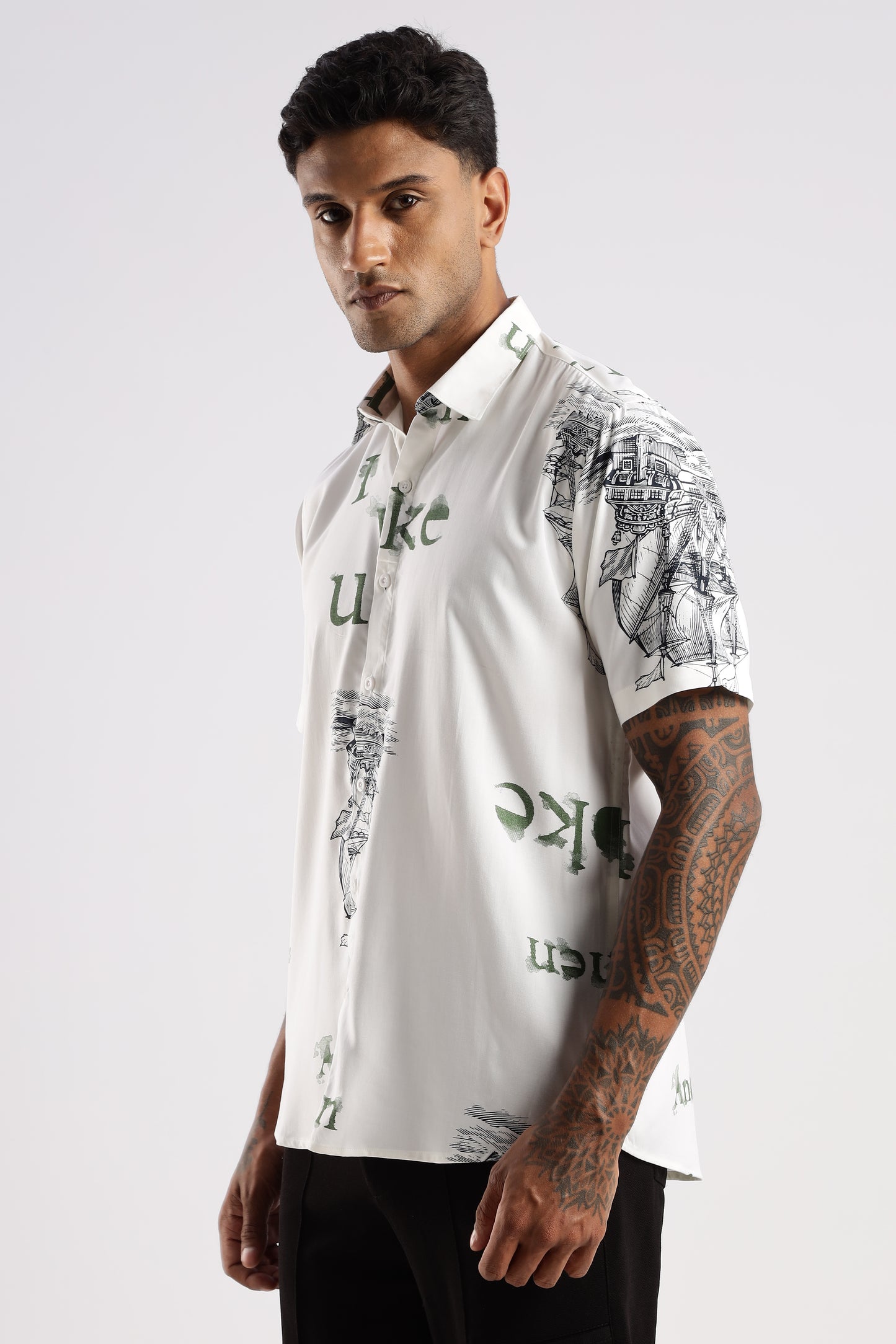 Multi Color Half Sleeve Viscose Rayon Shirt