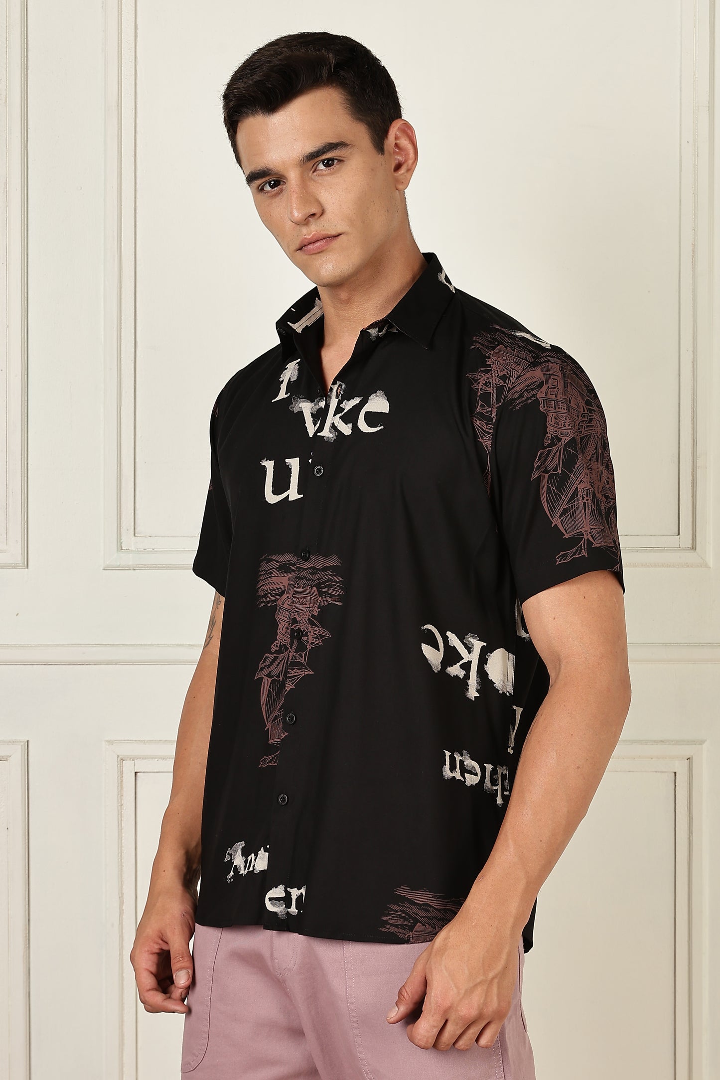 Multi Color Half Sleeve Viscose Rayon Shirt