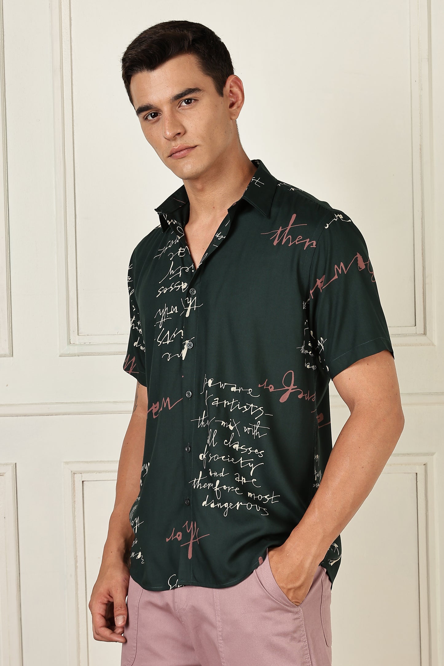 Multi Color Half Sleeve Viscose Rayon Shirt