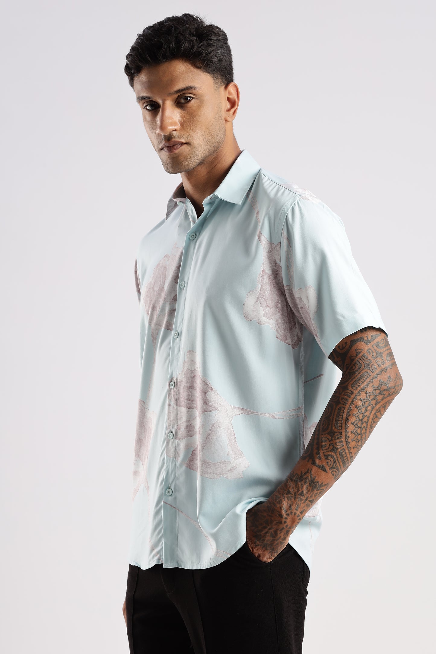 Multi Color Half Sleeve Viscose Rayon Shirt